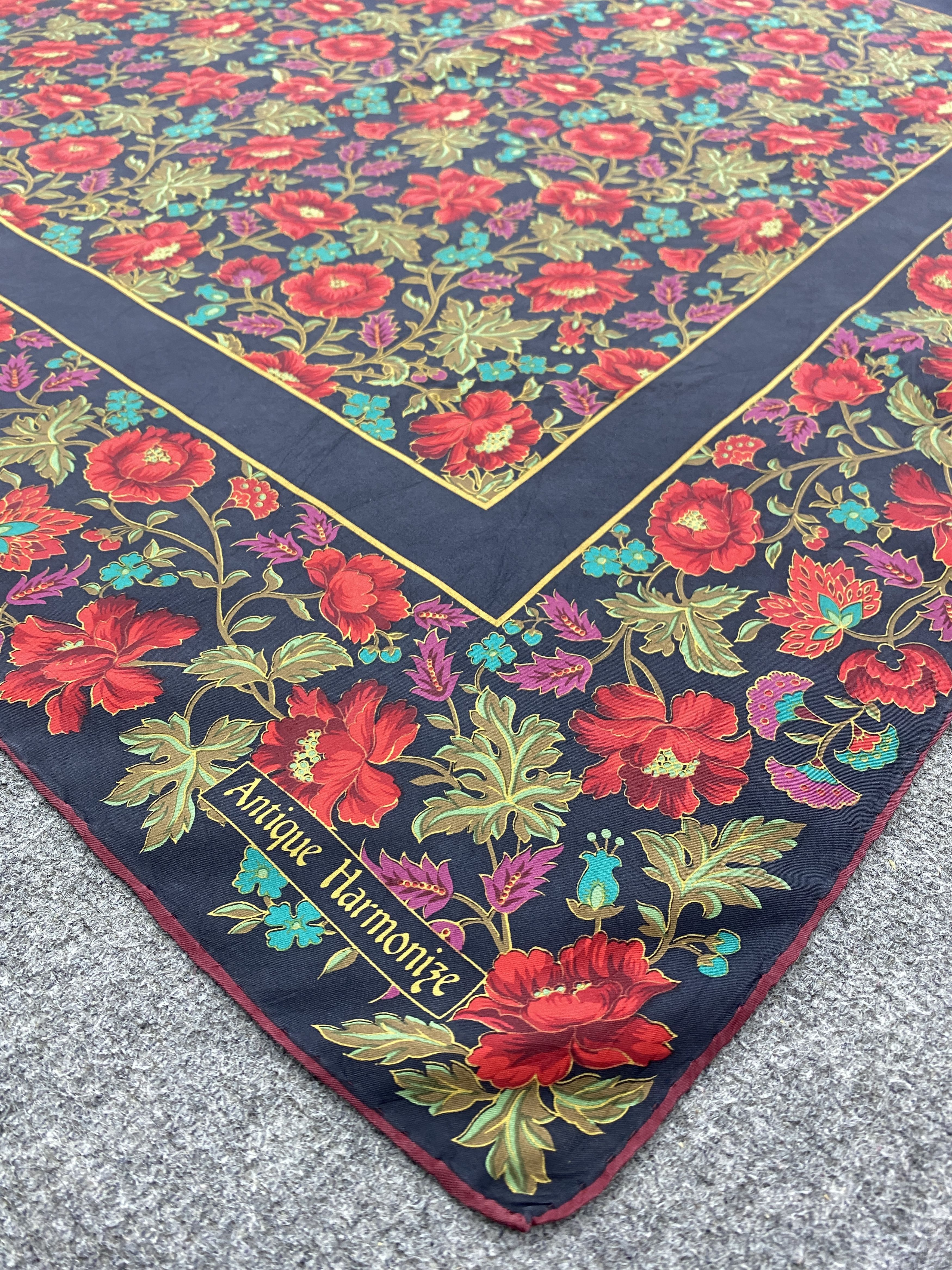 Japanese Brand Antique Harmonize Floral Silk Scarf SN0156 Size ONE SIZE - 4 Thumbnail