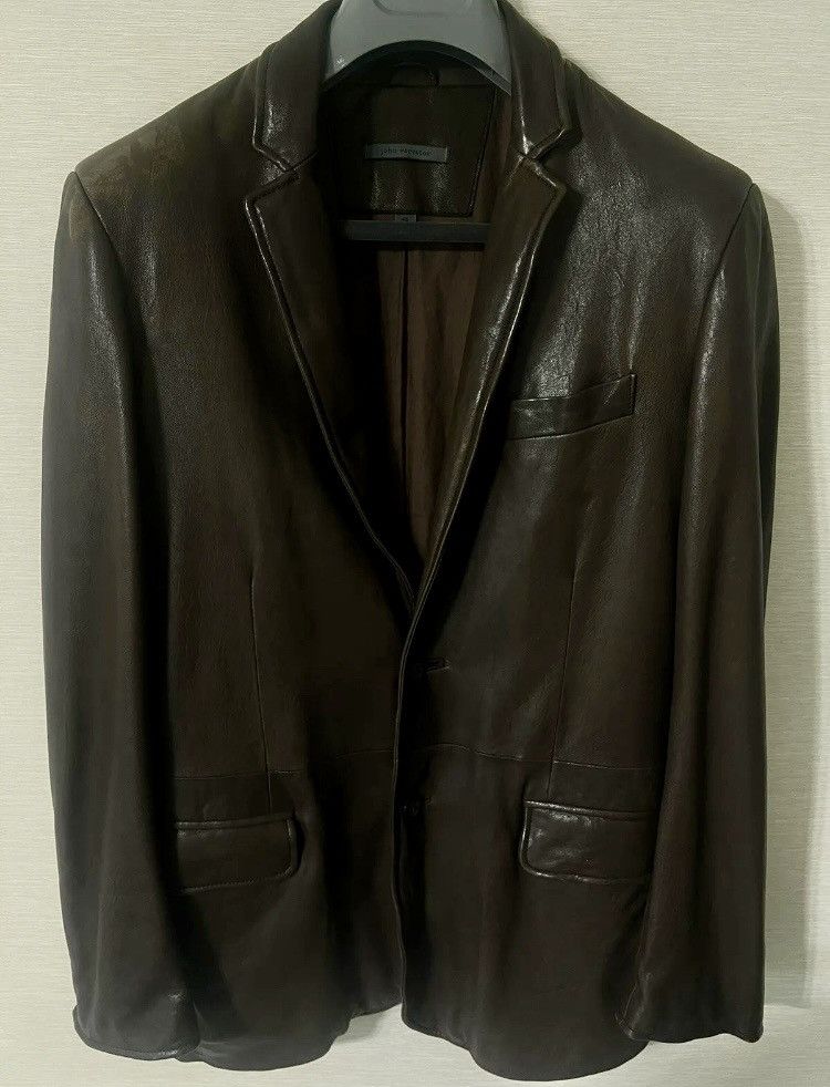 John Varvatos leather blazer