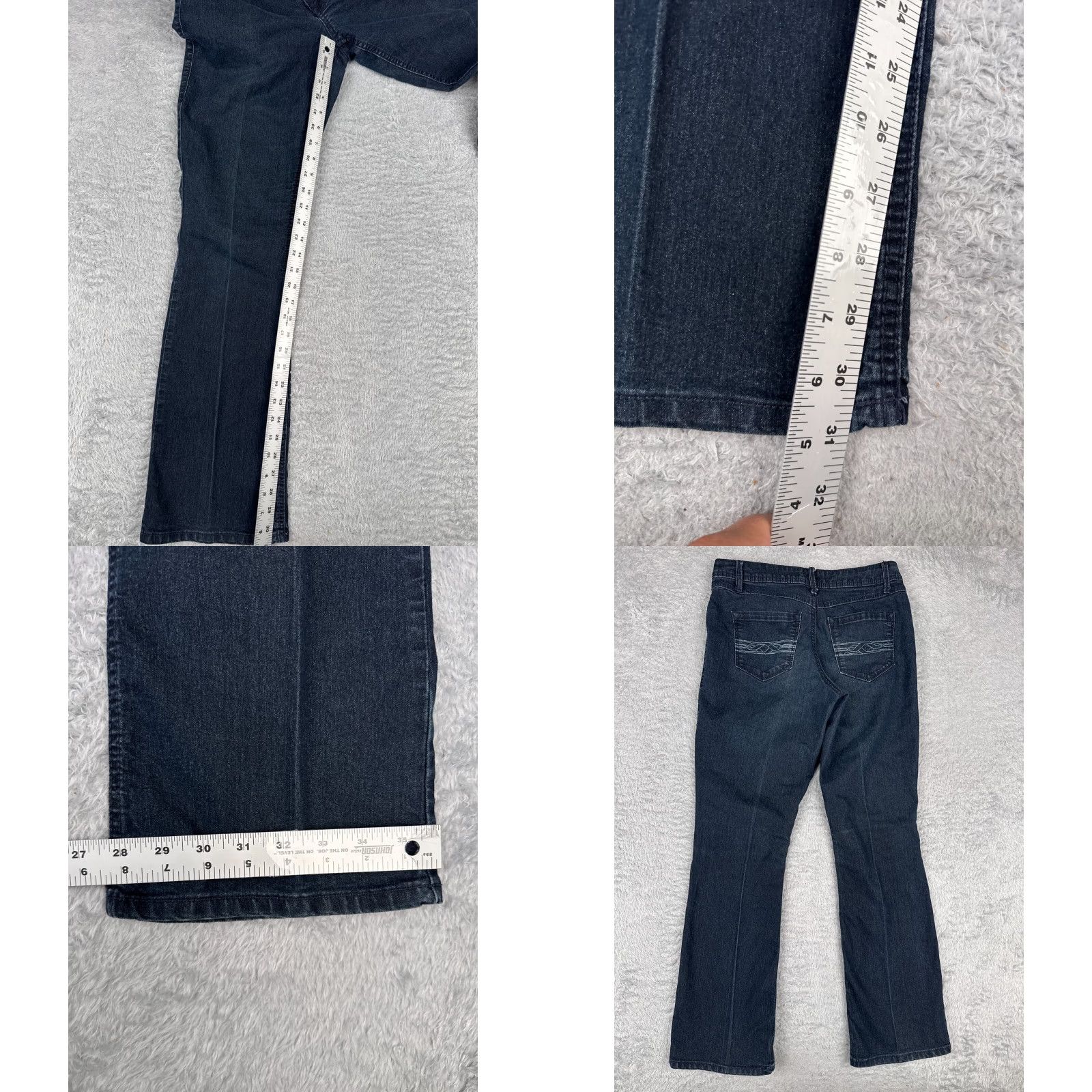 Vintage ANA Jeans Womens Jeans 6 Blue Denim Flared Low Rise Cotton Blend 30x31 Denim 5-Pocket Dark Wash Casual Womens Jeans Size 28" / US 6 / IT 42 - 9 Thumbnail