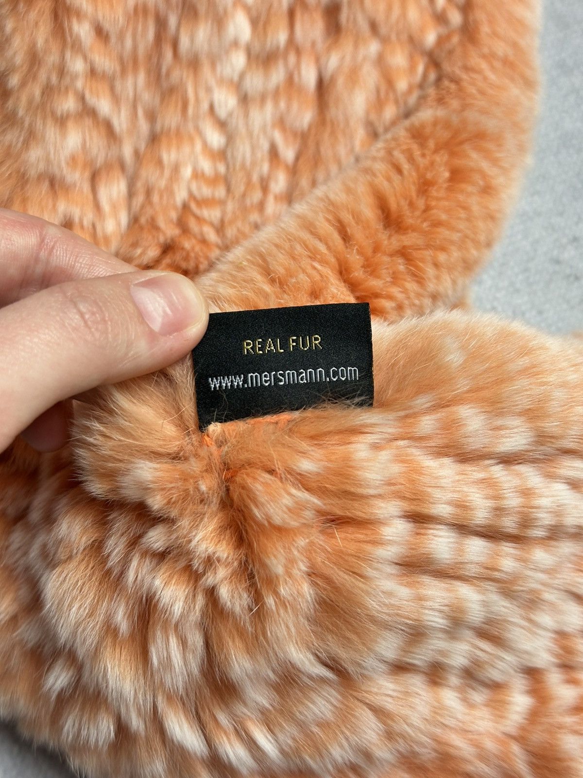 Vintage Mersmann Orange Rabbit Real Fur Scarf Hype Avant Garde Lux Size ONE SIZE - 13 Thumbnail