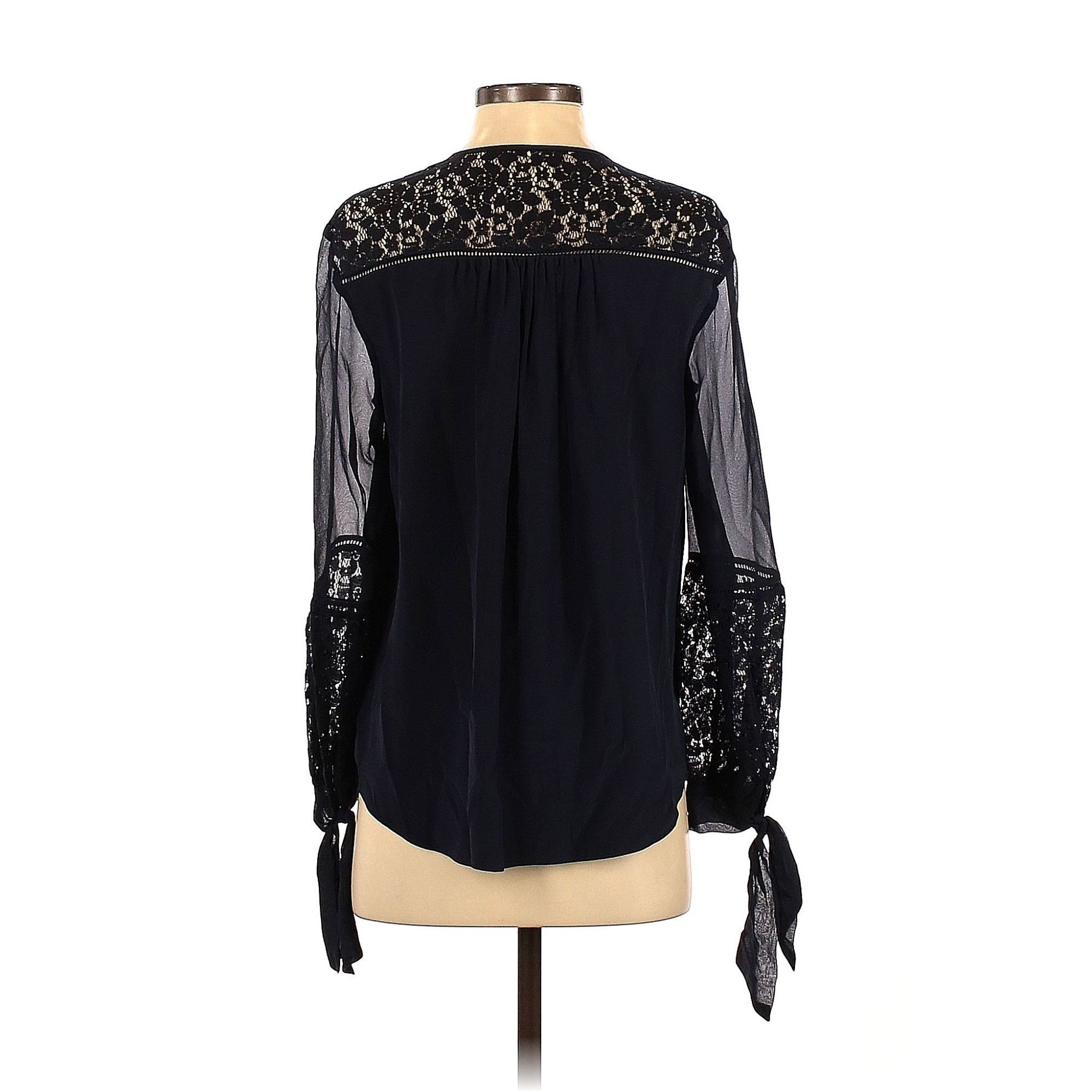 Rebecca Taylor Rebecca Taylor Blue Embroidered Detail Semi Sheer Balloon Lo Size S / US 4 / IT 40 - 2 Thumbnail