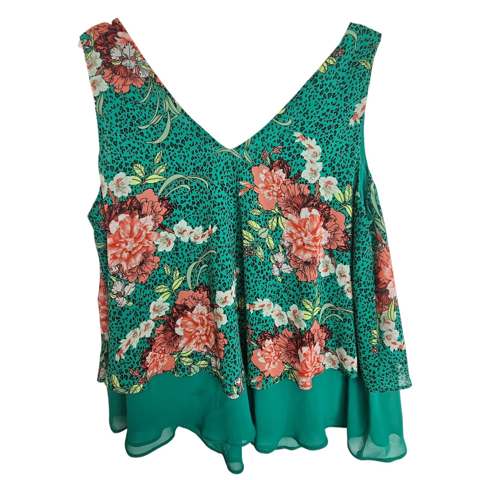 Torrid Torrid Floral Leopard Print Tank Plus Sz 00X Double Layered Size XXS / US 00 / IT 34 - 8 Thumbnail