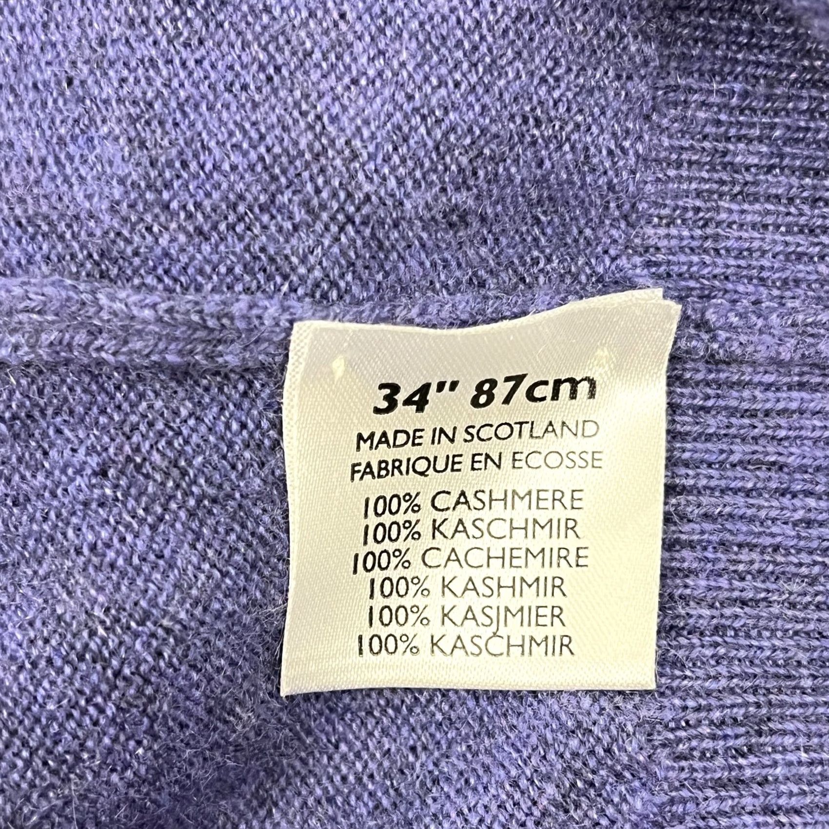 Vintage VTG Johnstons Cashmere Sweater Womens S 34" Blue Purple Crew Old Money Luxe 90s Size S / US 4 / IT 40 - 3 Thumbnail
