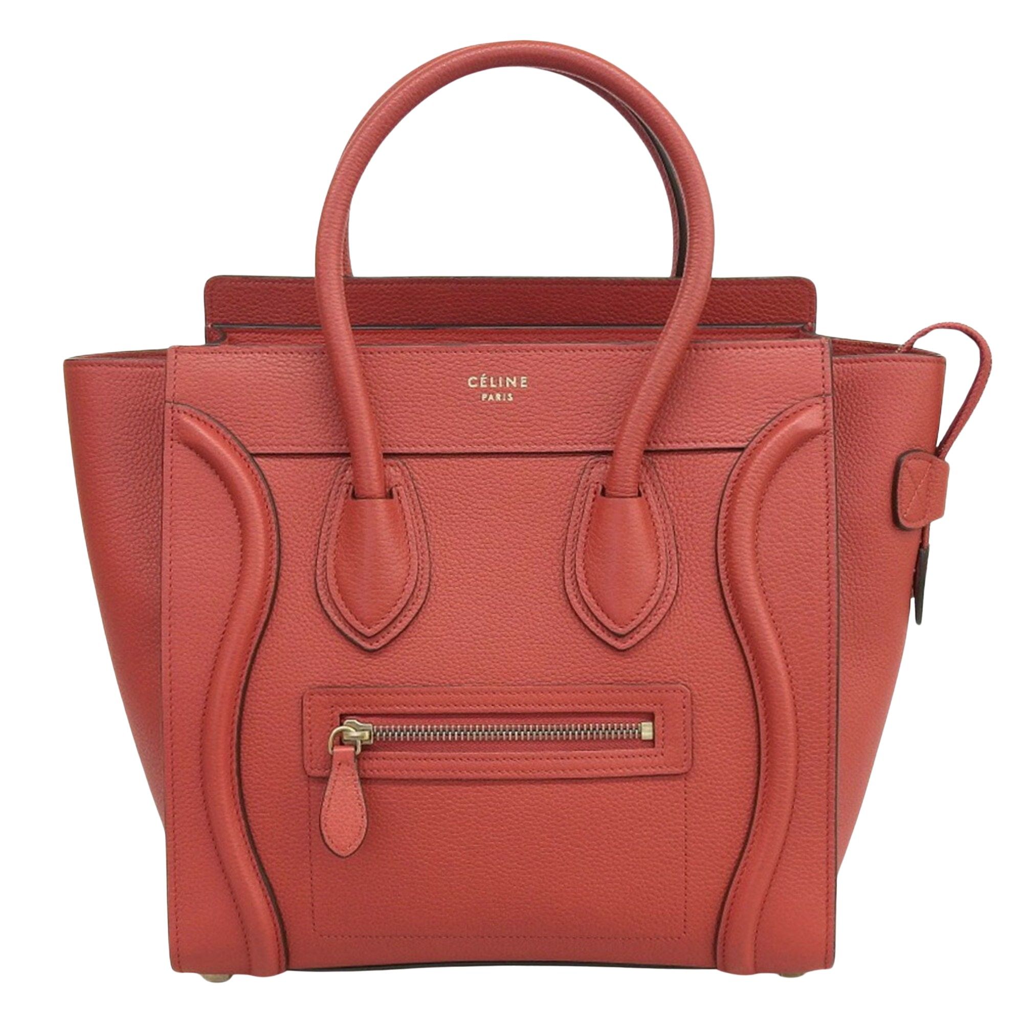 image of Celine Céline Luggage Handbag in Red, Women's