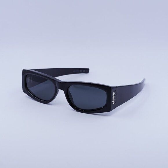 Saint Laurent Paris Saint Laurent SLM140 001 Sunglasses Black Rectangle Frame Size ONE SIZE - 2 Thumbnail