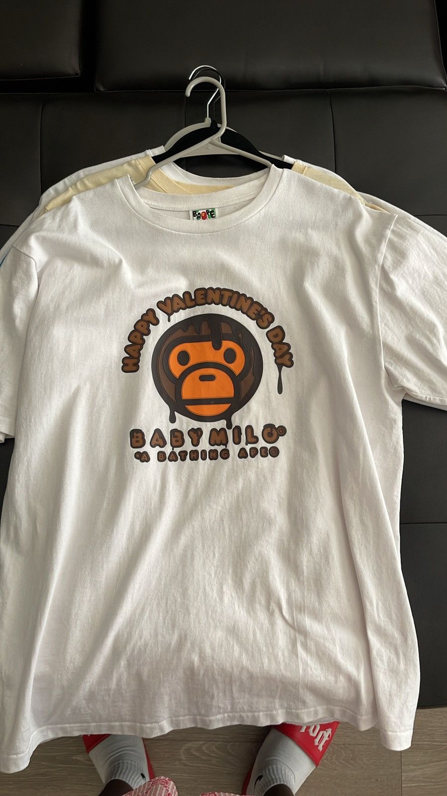 image of Bape x Vintage Valentine Chocolate Baby Milo Tee in White, Men's (Size 2XL)