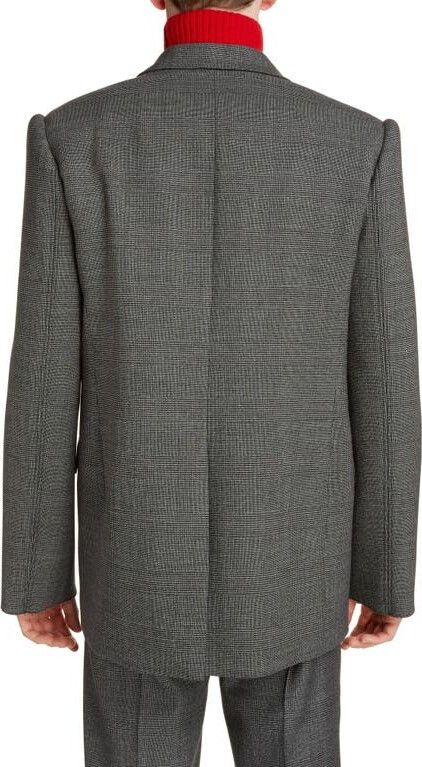 Balenciaga Balenciaga Suspended Shoulder Glen Plaid Jacket Size 44R - 4 Thumbnail