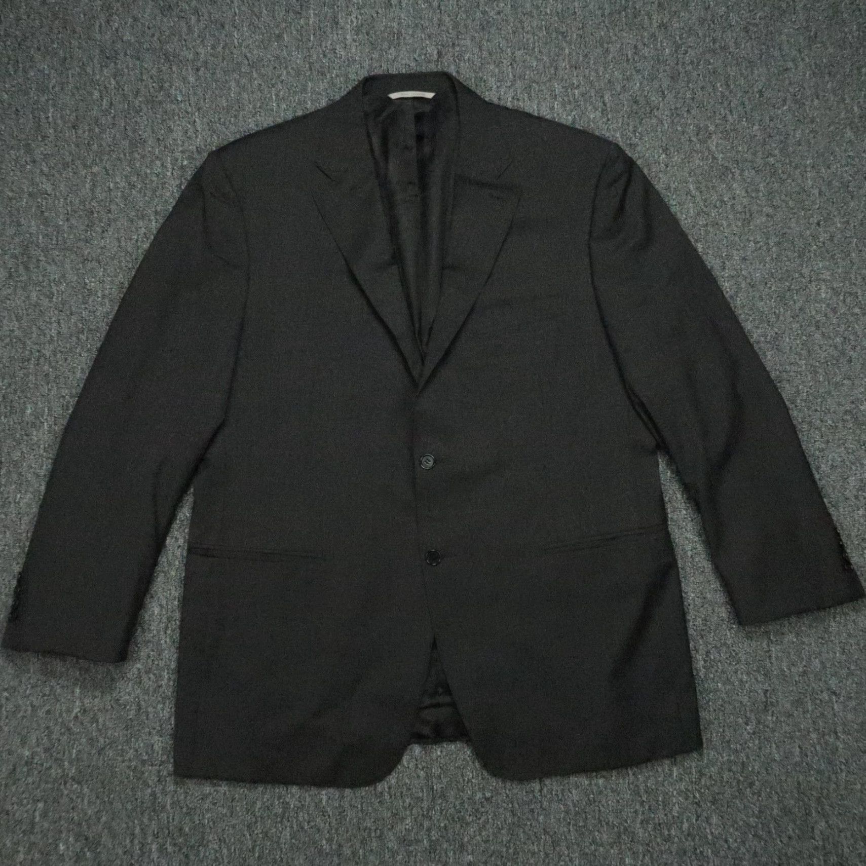 Canali Canali Blazer Mens Black 46R Wool Formal 2 Piece Jacket Single-Breasted Notch Lapel Dress Suit 46 Chest Regular Size Type Regular 56R Italy Size 46R - 2 Thumbnail