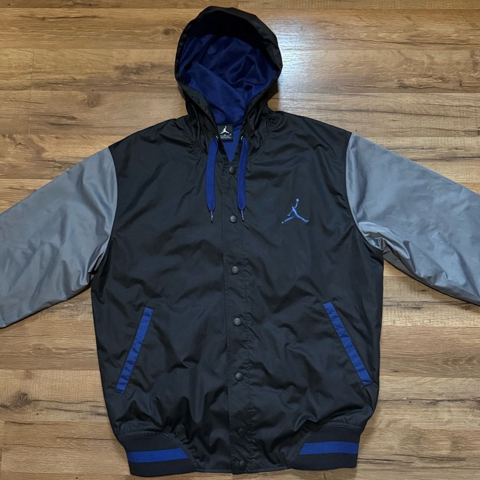 Nike Y2K Jordan Button Up Hoodie Windbreaker Jacket Size US L / EU 52-54 / 3 - 3 Thumbnail