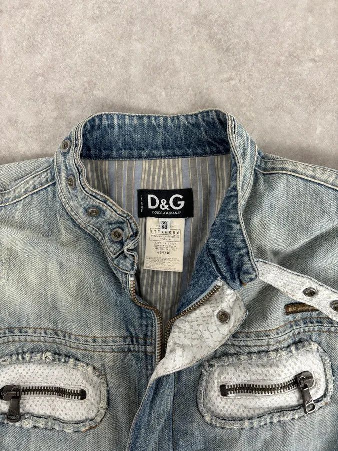 Dolce & Gabbana SS2005 Dolce & Gabbana Blue & White Snakeskin Effect Denim Vest Jacket Size US M / EU 48-50 / 2 - 5 Thumbnail