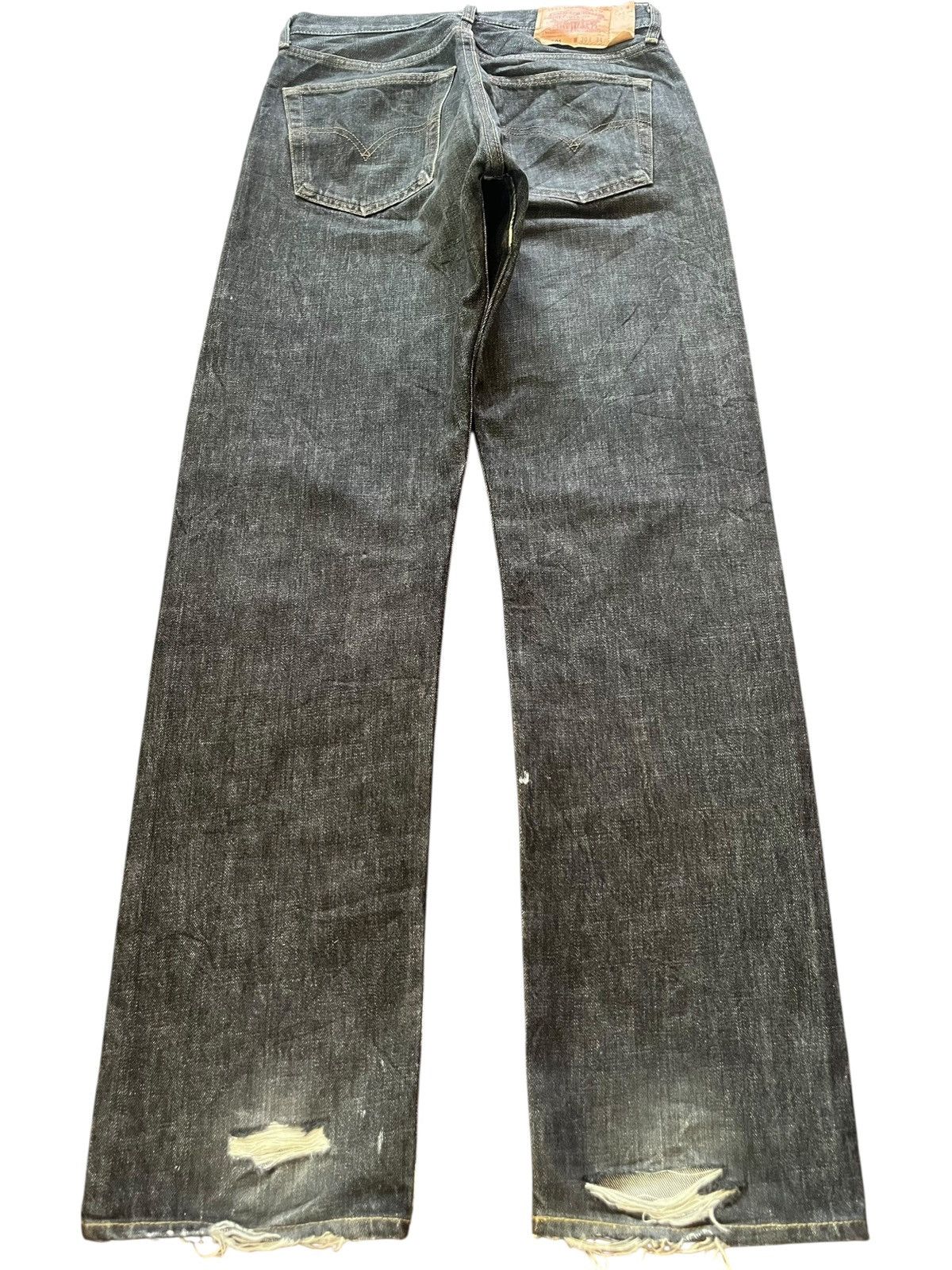 Levi's Vintage 90s Levis 501 Black Distressed Loose Jeans Size US 30 / EU 46 - 2 Thumbnail