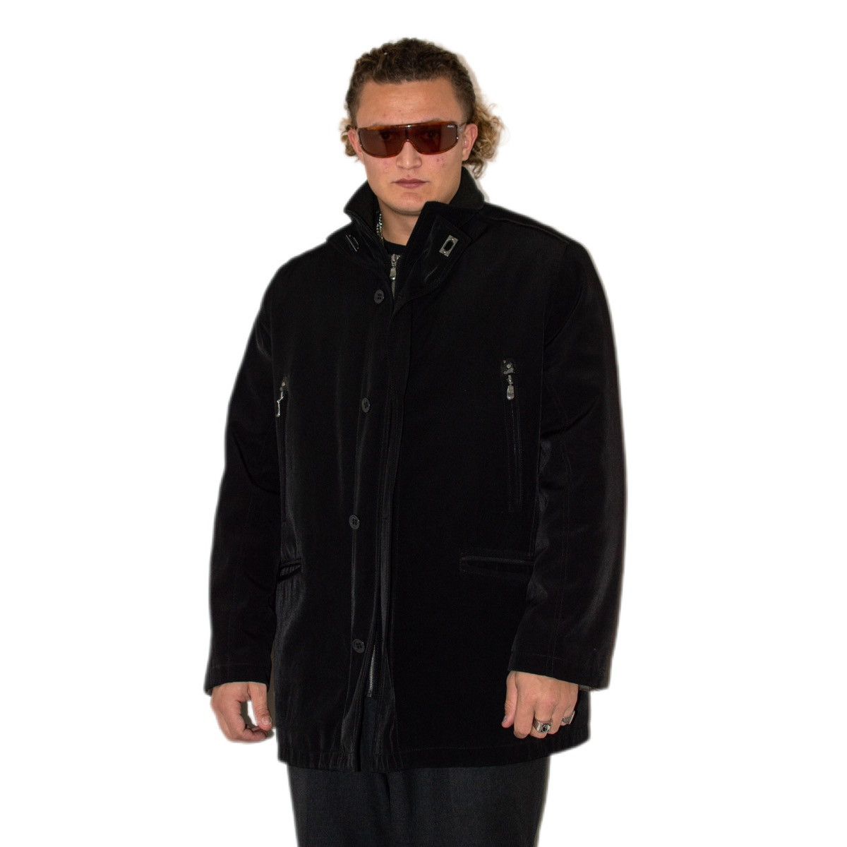 Designer × Vintage Vintage Y2K velvet black Heavy quilted Jacket coat Size US XXL / EU 58 / 5 - 1 Thumbnail