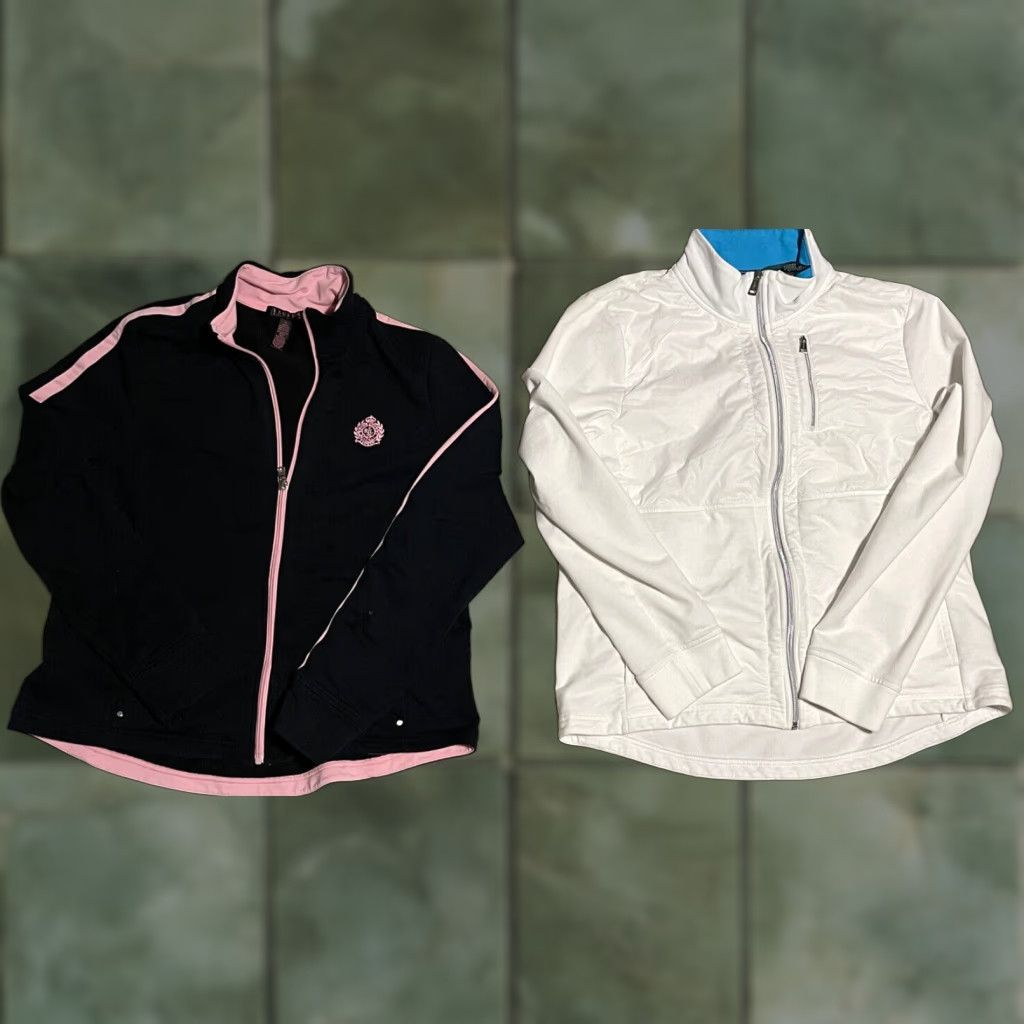 Ralph Lauren Lauren Ralph Lauren Active White Full Zip Track Jacket & Pink/Black Jacket XL Women Size XL / US 12-14 / IT 48-50 - 1 Thumbnail