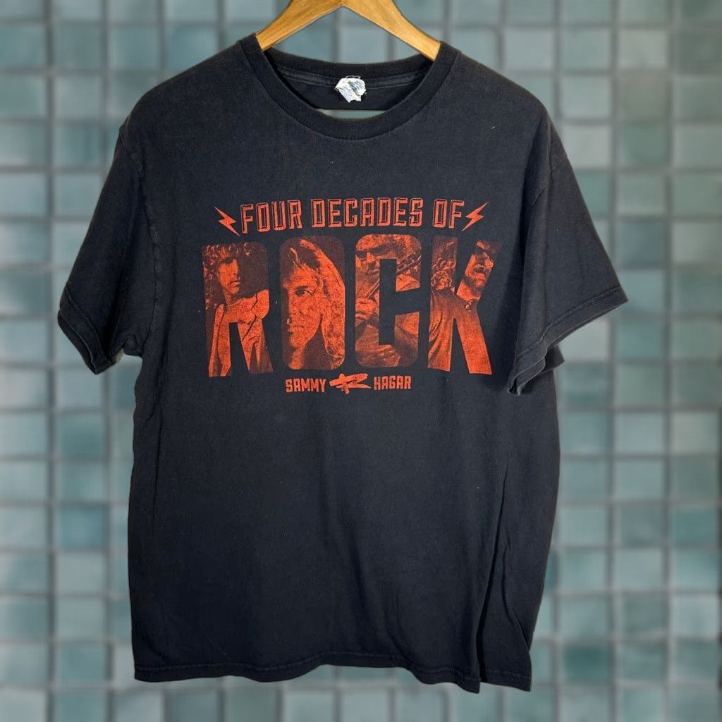 Vintage Sammy Hagar Four Decades of Rock T-Shirt Mens L Black Delta Pro Weight Shirt Size US L / EU 52-54 / 3 - 1 Thumbnail