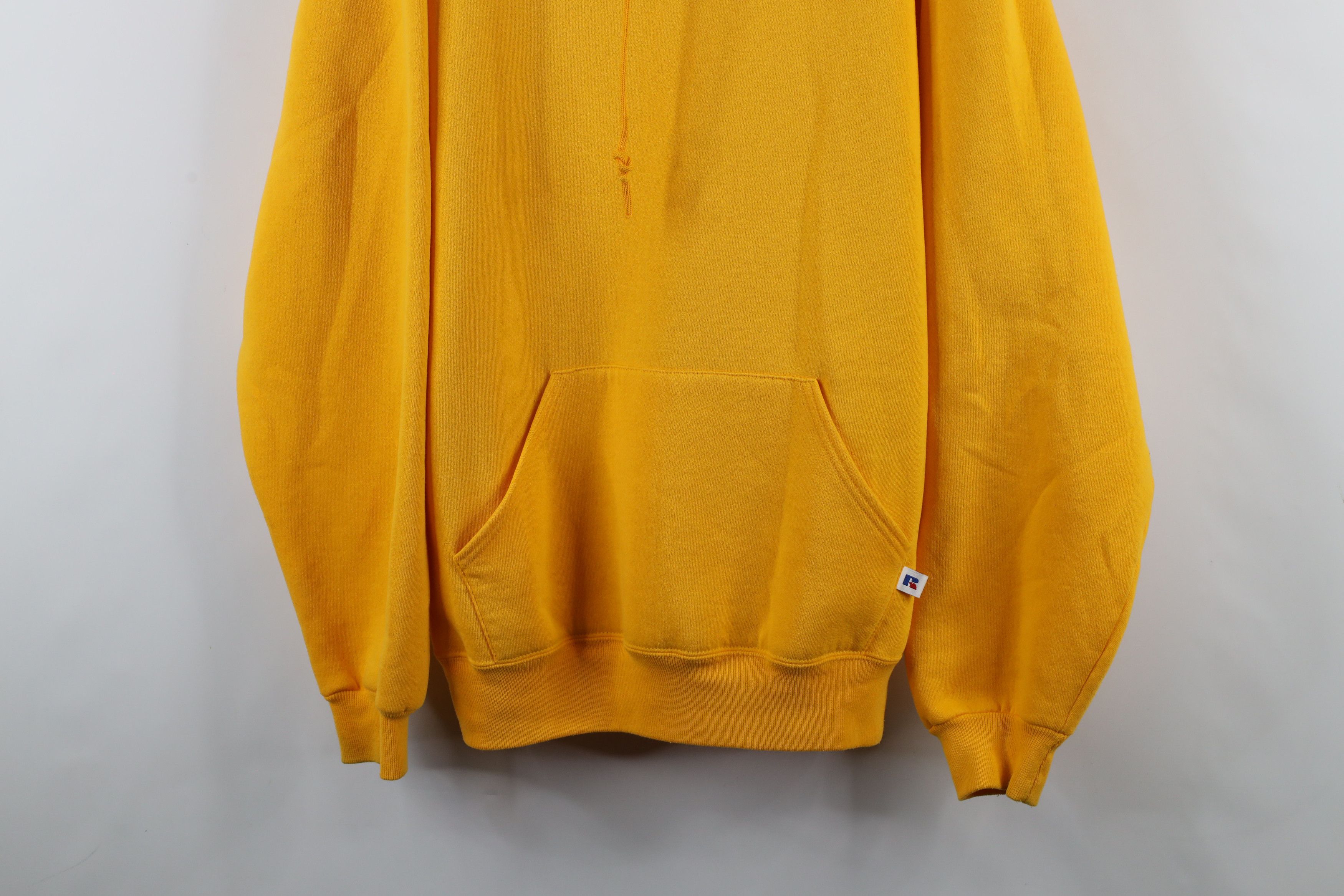 Russell Athletic × Vintage Vintage 90s Russell Athletic Blank Hoodie Sweatshirt Yellow Size US XXL / EU 58 / 5 - 3 Thumbnail