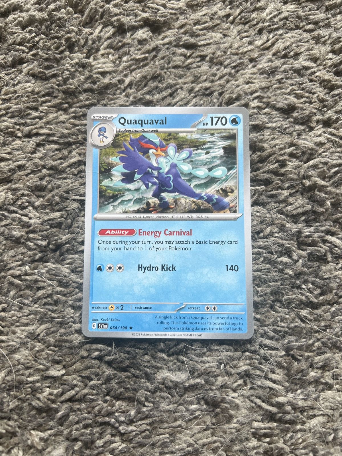 Pokemon 2023 Pokémon Quaquaval Stage 2 Card Size ONE SIZE - 1 Thumbnail