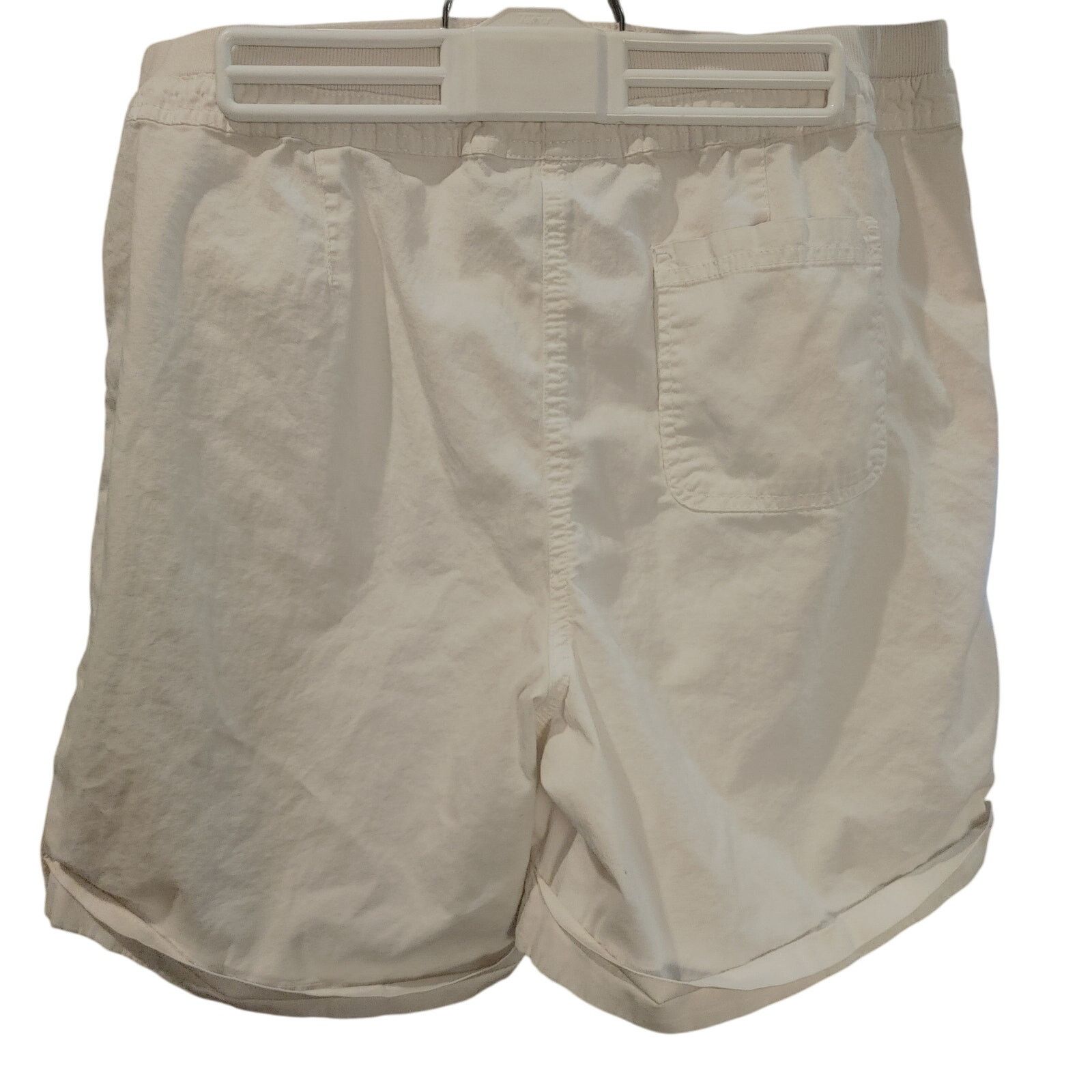 Other Karen Scott Women's 14 Off-White Rolled Cuff Khaki Shorts Size 36" / US 14 / IT 50 - 2 Thumbnail