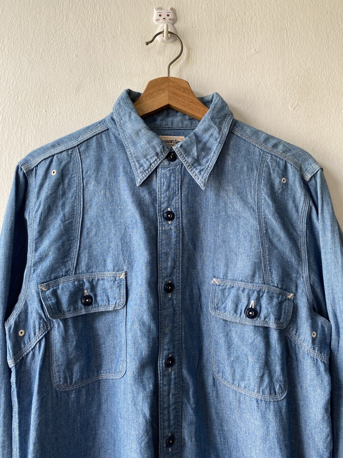 Japanese Brand × Pherrow's Pherrows Japan Double Pocket Workwear Chambray Size US M / EU 48-50 / 2 - 5 Thumbnail