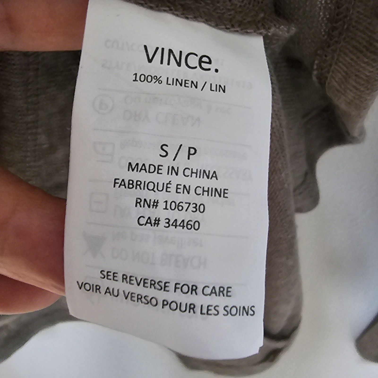 Vince VINCE Women's 100% Linen Taupe Pullover Henley Size S/P Size S / US 4 / IT 40 - 4 Thumbnail