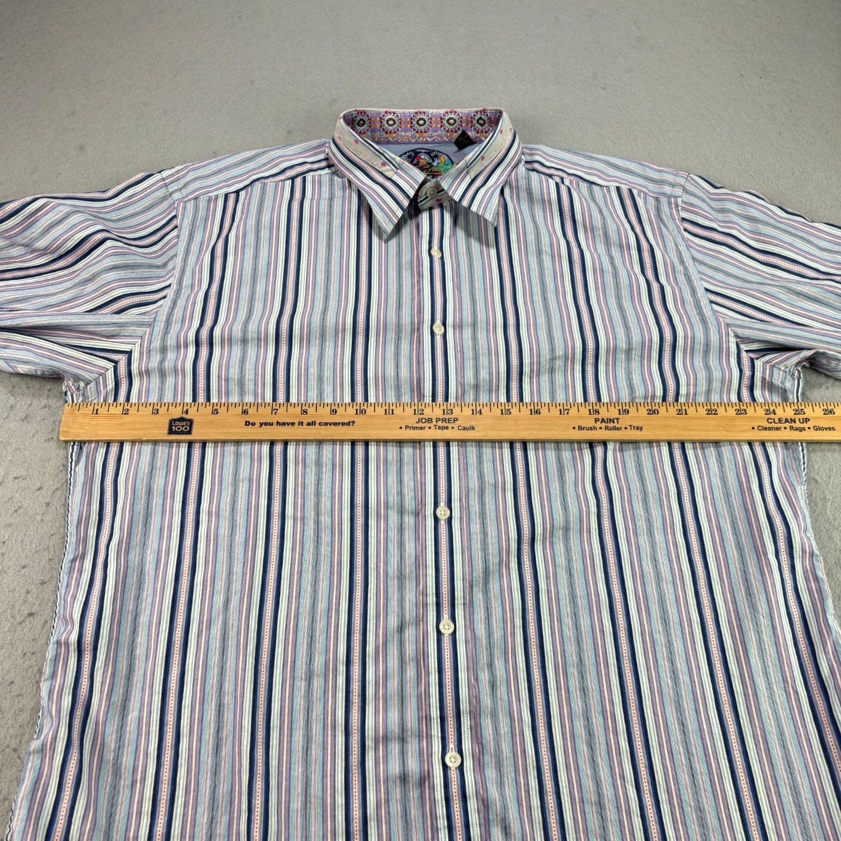Robert Graham Robert Graham Shirt Mens 2XL Blue Striped Button Up Long Sleeve Flip Cuff Up Casual Party/Cocktail Size US XXL / EU 58 / 5 - 6 Thumbnail