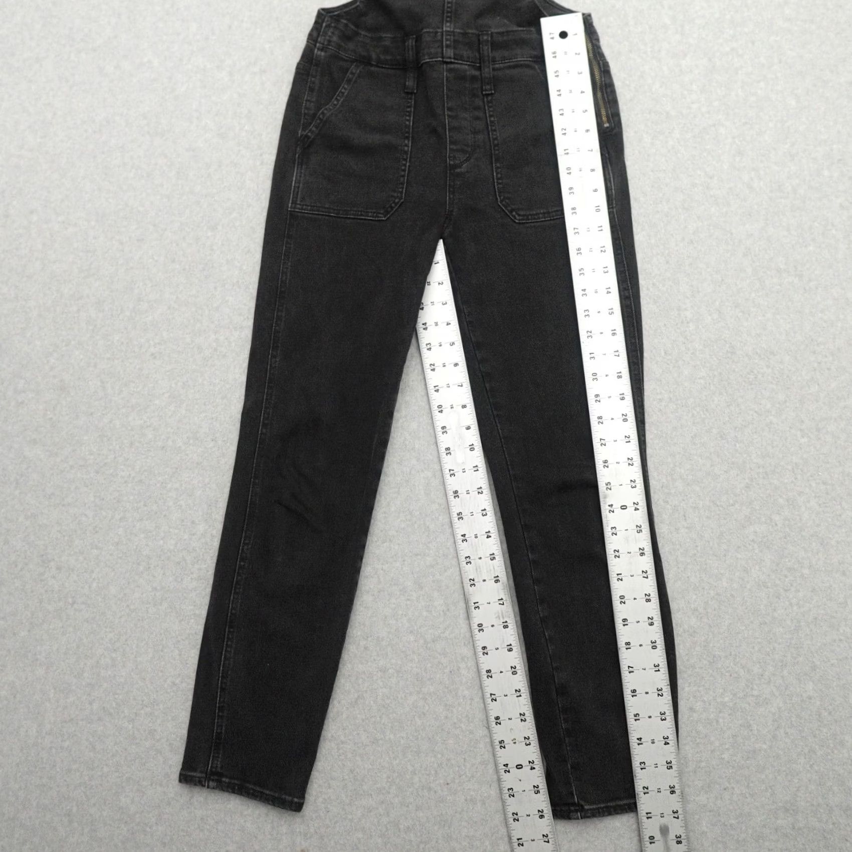 Madewell Madewell Overalls Small Black Denim Bib Utility Work Wear Frayed Womens Size 28" / US 6 / IT 42 - 3 Thumbnail