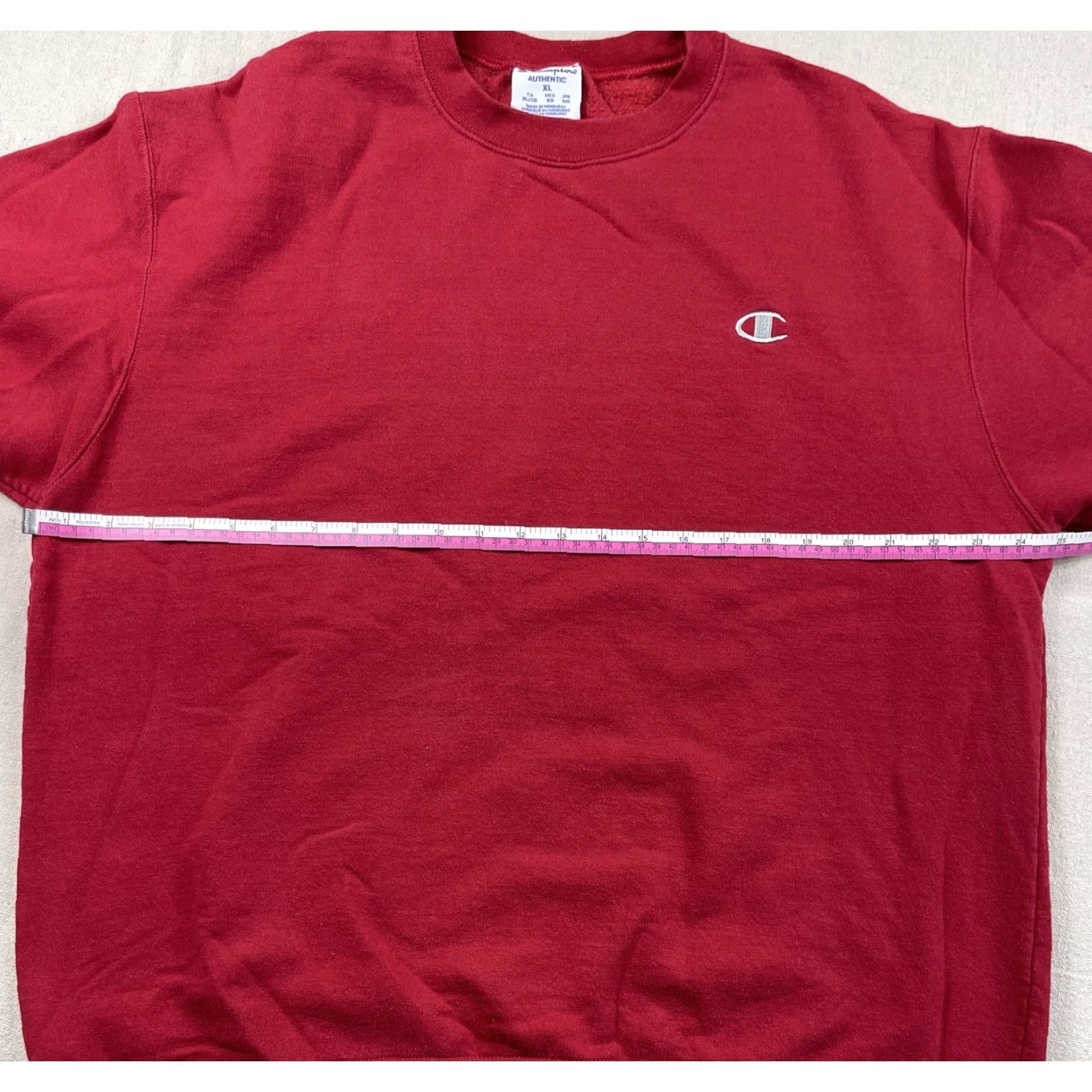 Champion Champion Sweatshirt Crewneck XL Men Red Embroidered Logo Vintage-Style Y2K Heavyweight Pullover Size US XL / EU 56 / 4 - 4 Thumbnail