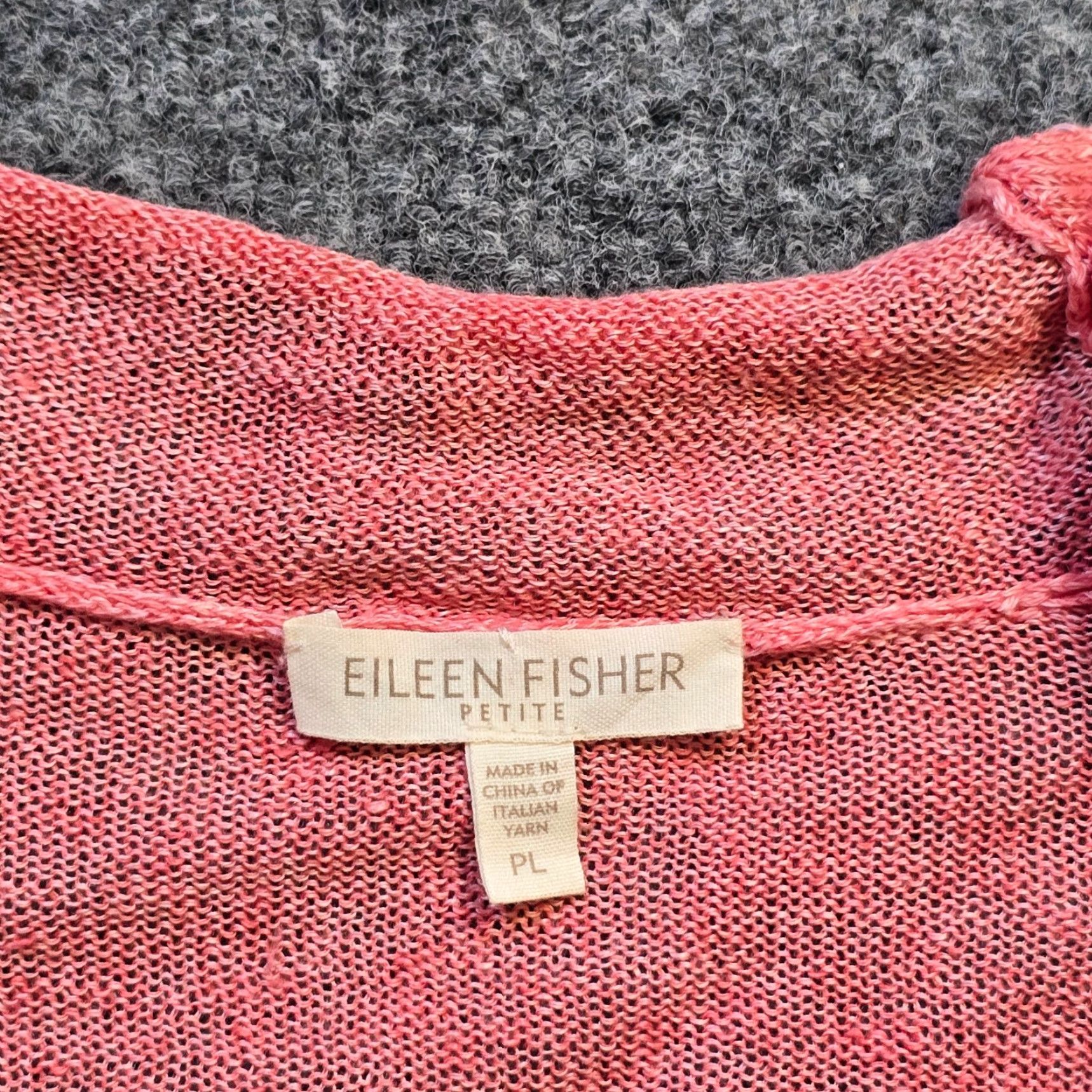 Eileen Fisher VINTAGE Eileen Fisher Cardigan Women Size Large Petite Pink Linen Open Casual Beachy Size L / US 10 / IT 46 - 3 Thumbnail
