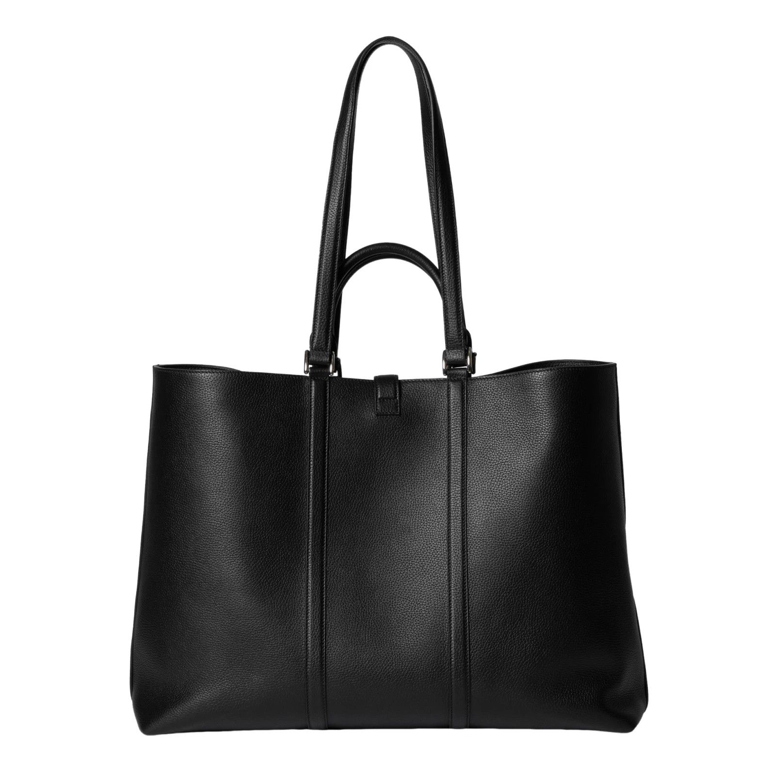 Gucci GUCCI $3800 Black Leather Maxi Web Tote New Size ONE SIZE - 3 Thumbnail