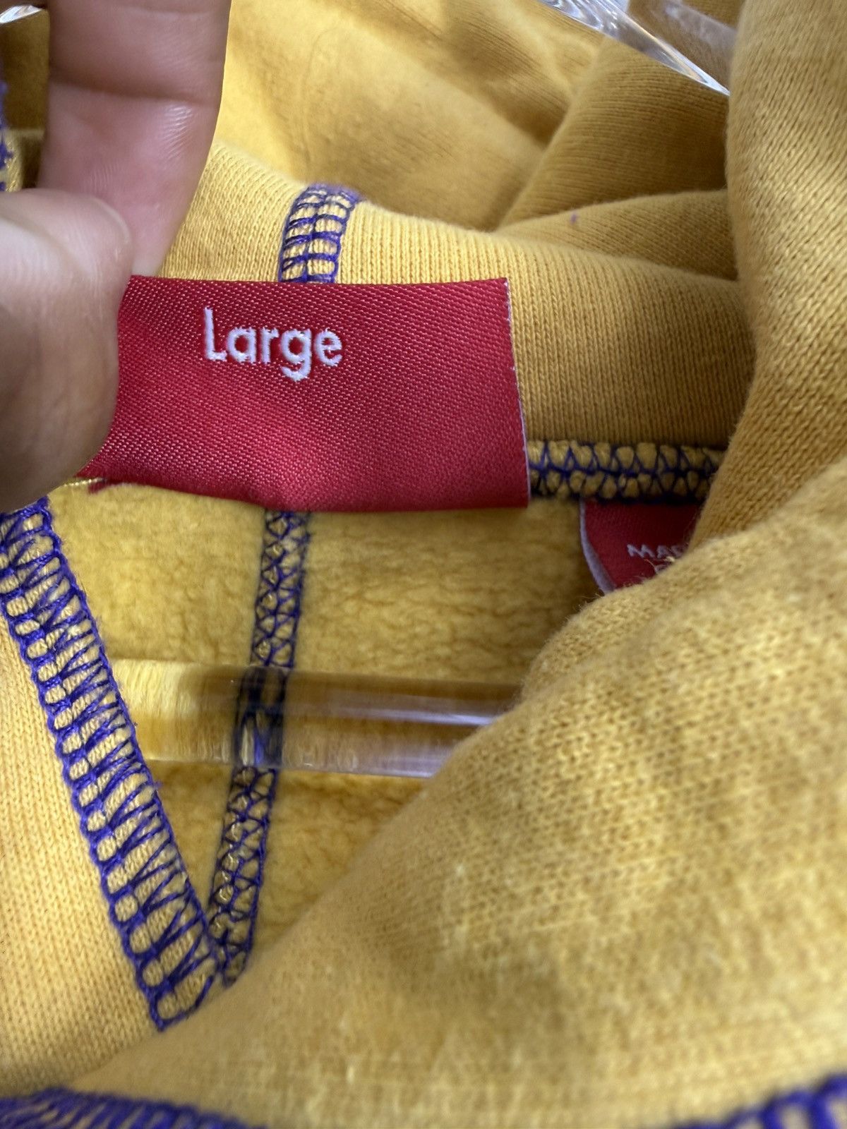 Supreme Supreme Contrast Stitch Arc Logo Hoodie – Mustard Yellow Size US L / EU 52-54 / 3 - 5 Thumbnail