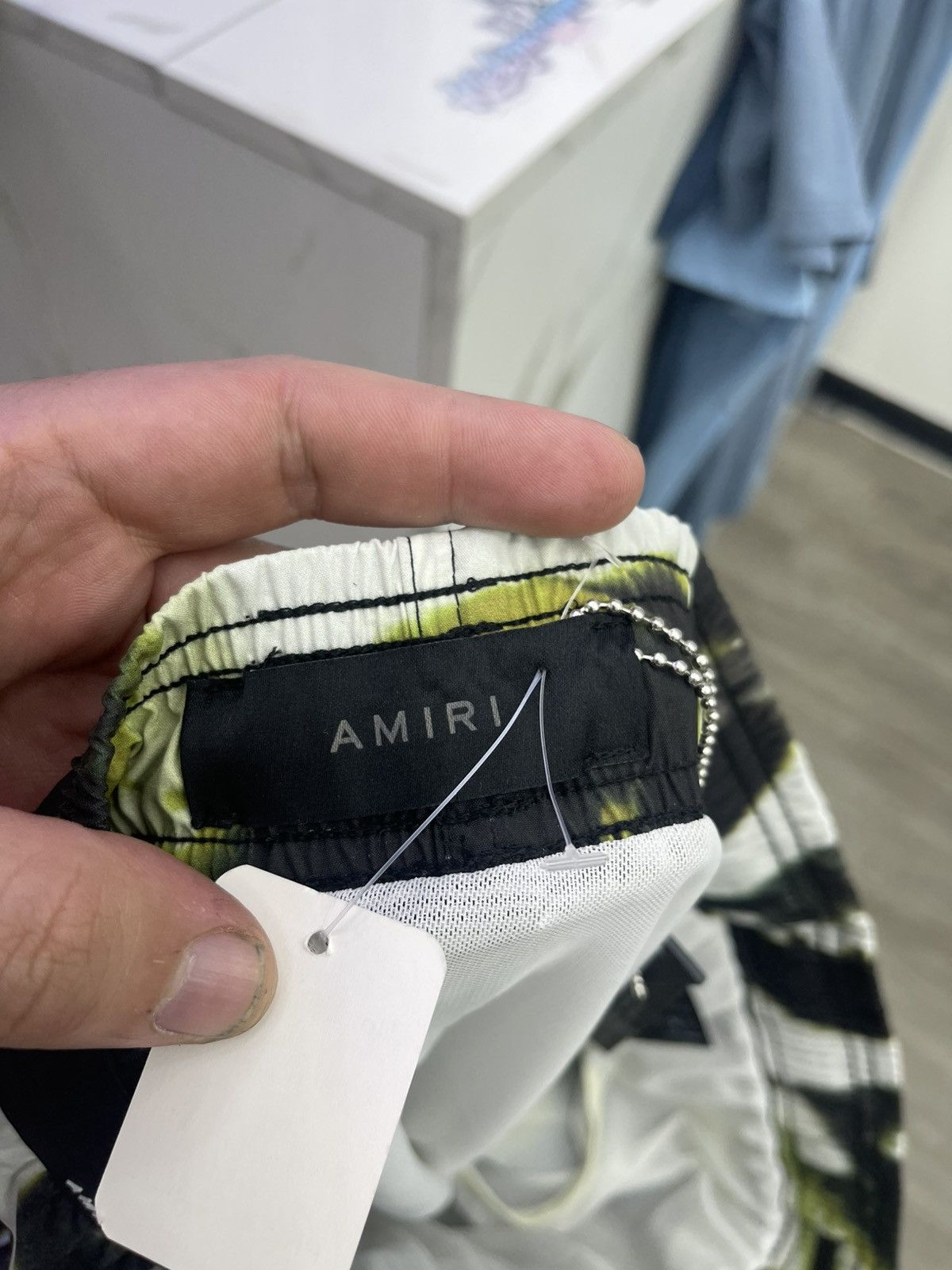 Amiri Amiri tie dye green core logo swimtrunk Size US 30 / EU 46 - 3 Thumbnail