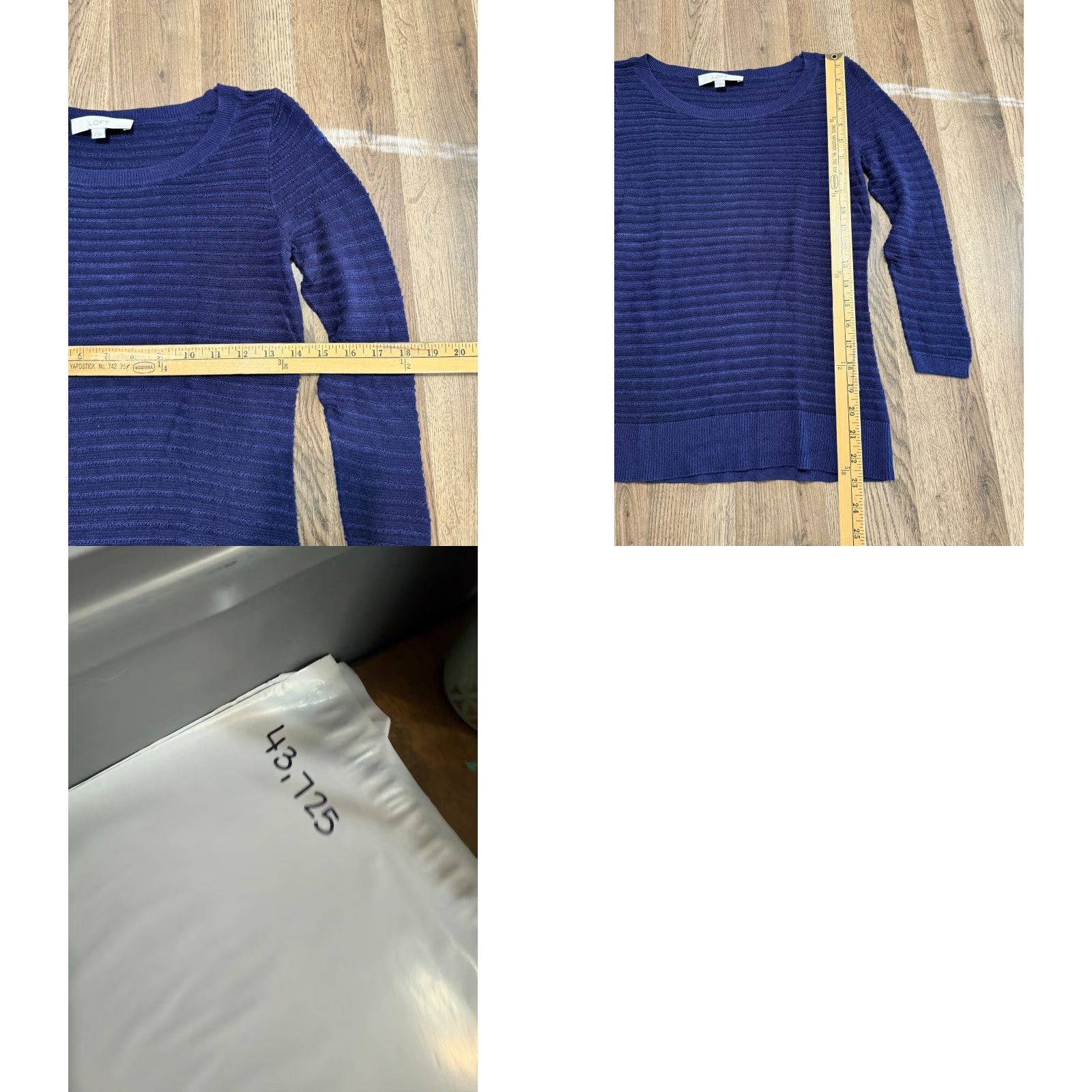Loft LOFT Shirt Women Small Blue Long Sleeve Boat Neck Stretch Lightweight Casual Modern - Womens Size S / US 4 / IT 40 - 8 Thumbnail