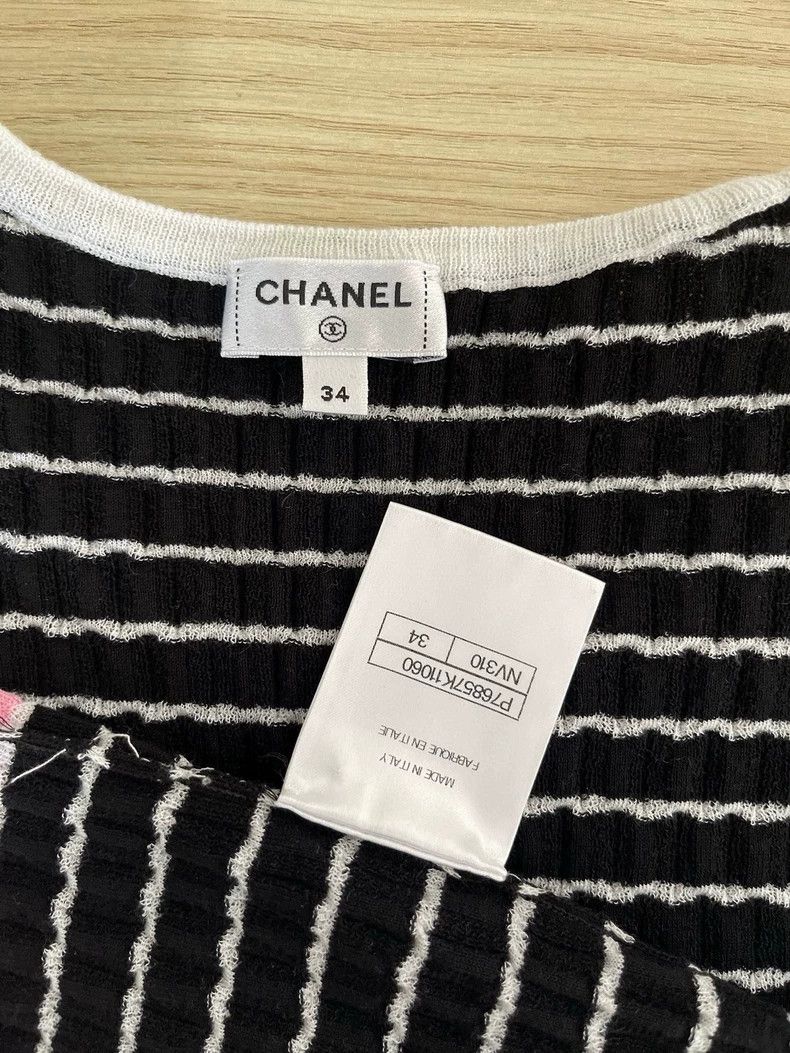 Chanel Chanel 24p black and pink striped short sleeves Size XXS / US 00 / IT 34 - 3 Thumbnail