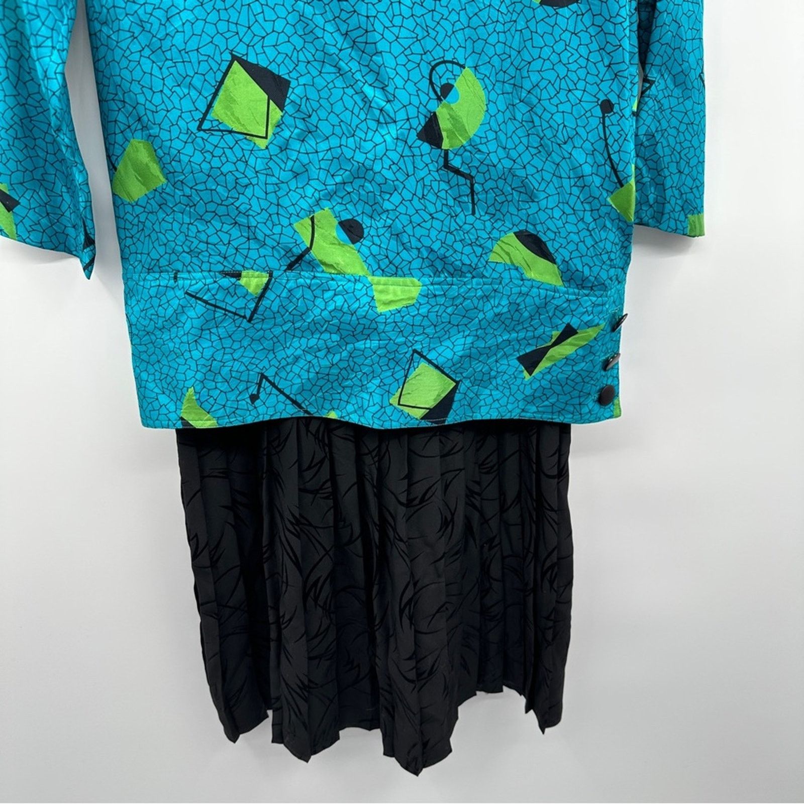 MAGGY LONDON Vintage Maggy London 100% Silk Geometric Tunic Slip Dress 8 Size M / US 6-8 / IT 42-44 - 3 Thumbnail