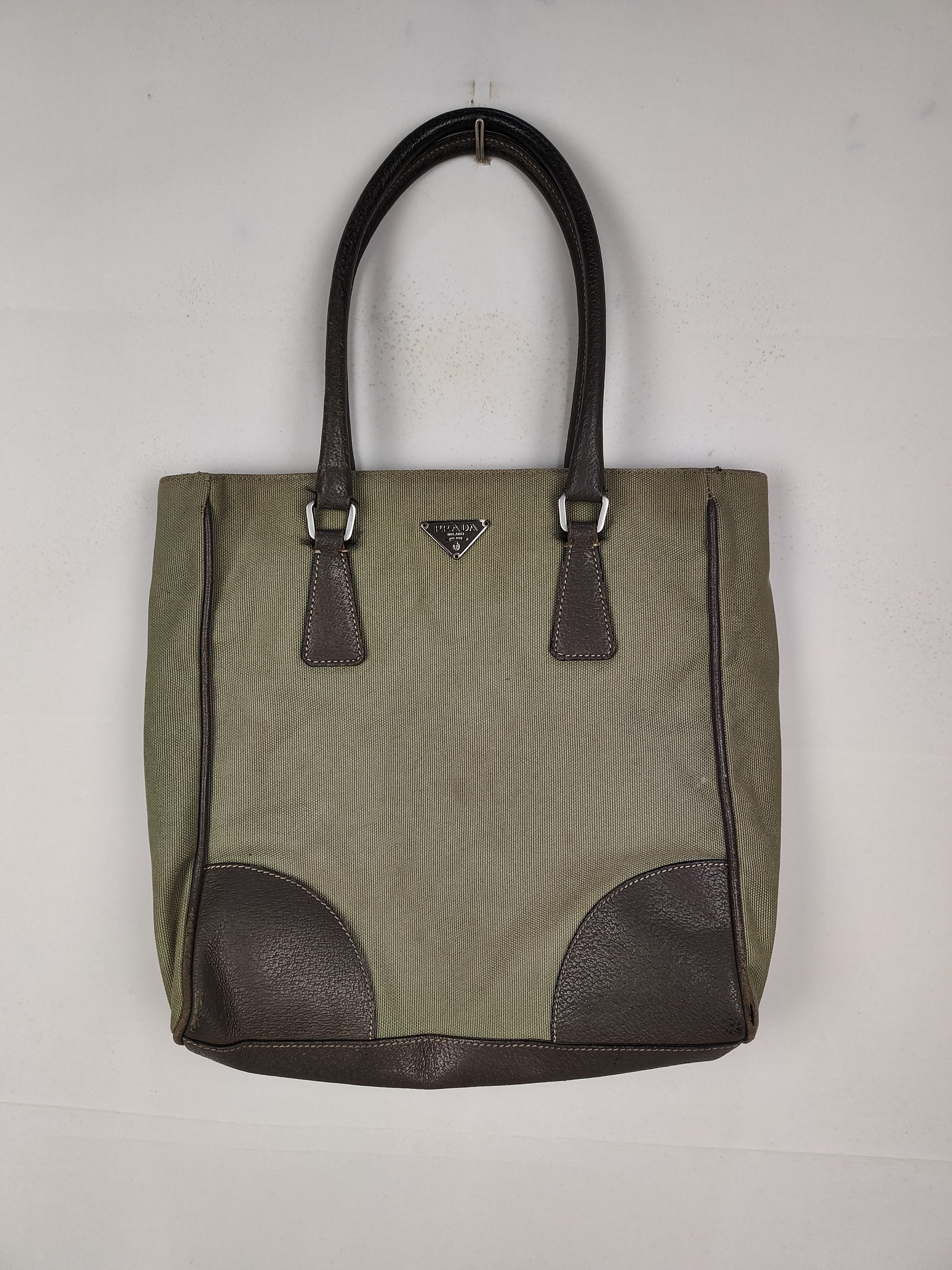 Prada Prada Canvas and Leather Hand Bag Size ONE SIZE - 1 Thumbnail