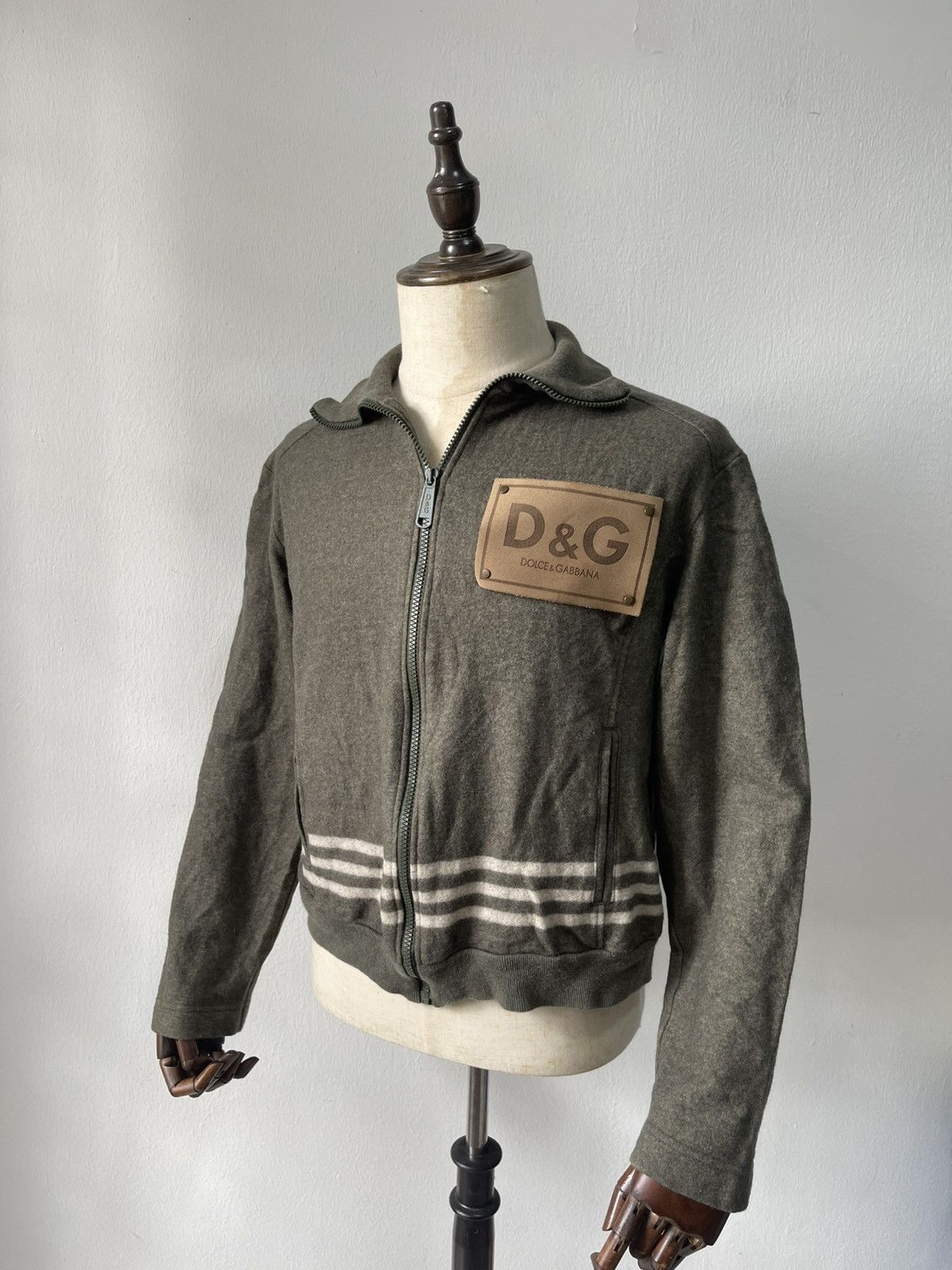 Dolce & Gabbana 90s Dolce & Gabbana Leather Patch Wool Jacket Size US M / EU 48-50 / 2 - 3 Thumbnail
