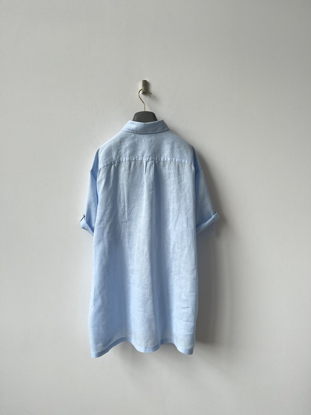 Ermenegildo Zegna ZEGNA Sport Baby Blue Color Linen Shirt Spain Luxury Size US XL / EU 56 / 4 - 10 Thumbnail