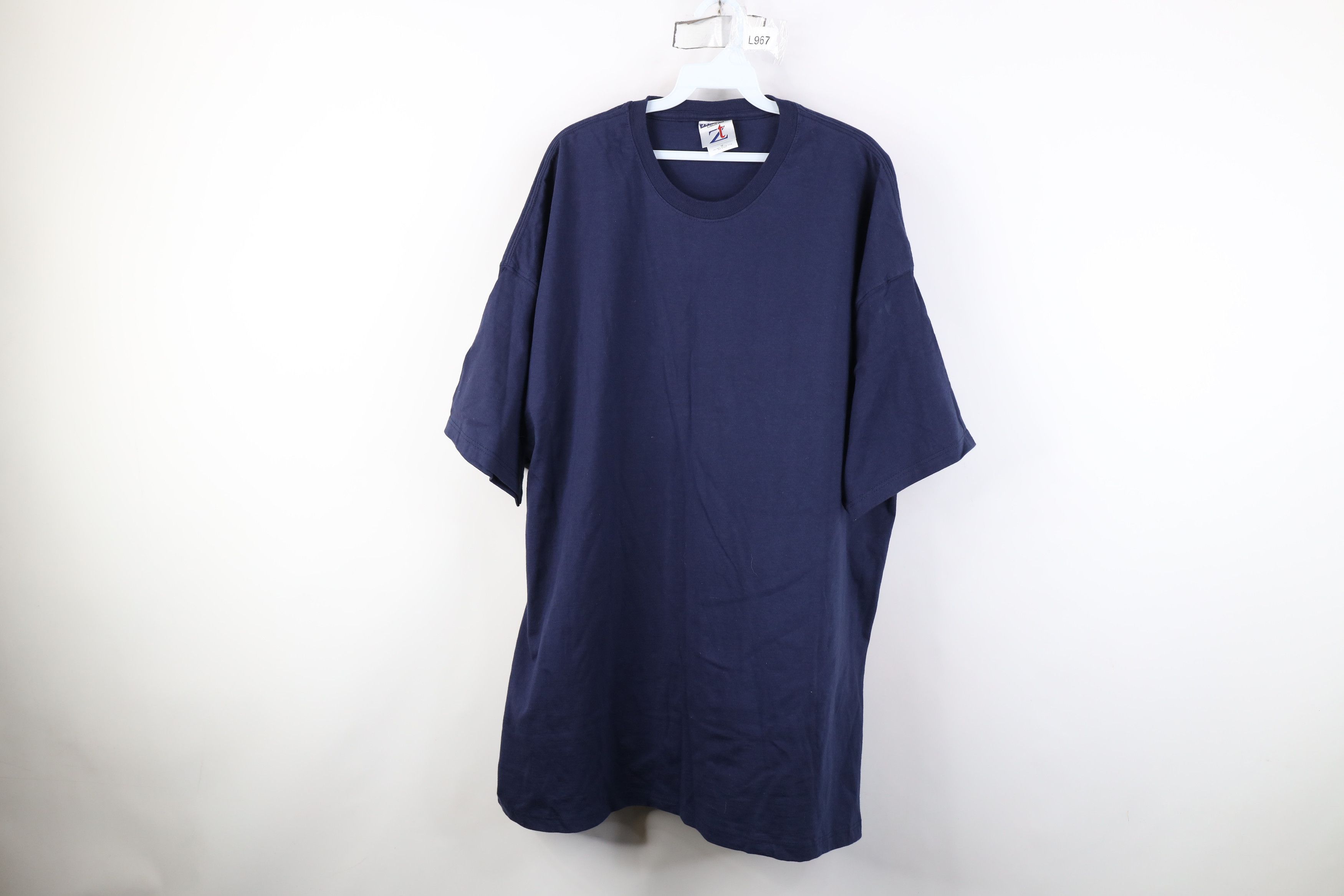 Vintage Vintage 90s Streetwear Heavyweight Cotton T-Shirt Navy Blue Size US XXL / EU 58 / 5 - 1 Thumbnail