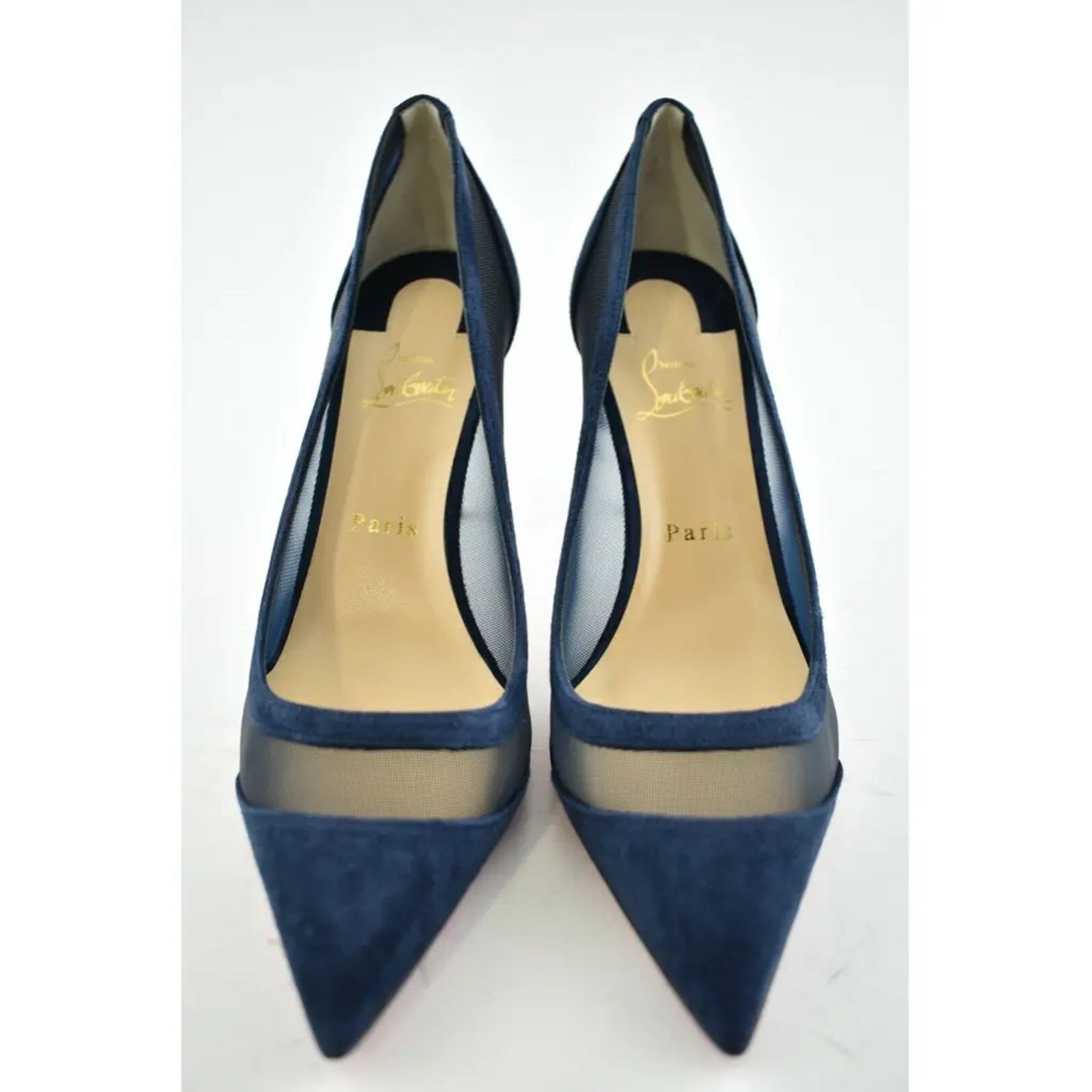 Christian Louboutin Christian Louboutin Galativi 85 Marine Blue Suede Mesh Size US 6 / IT 36 - 5 Thumbnail