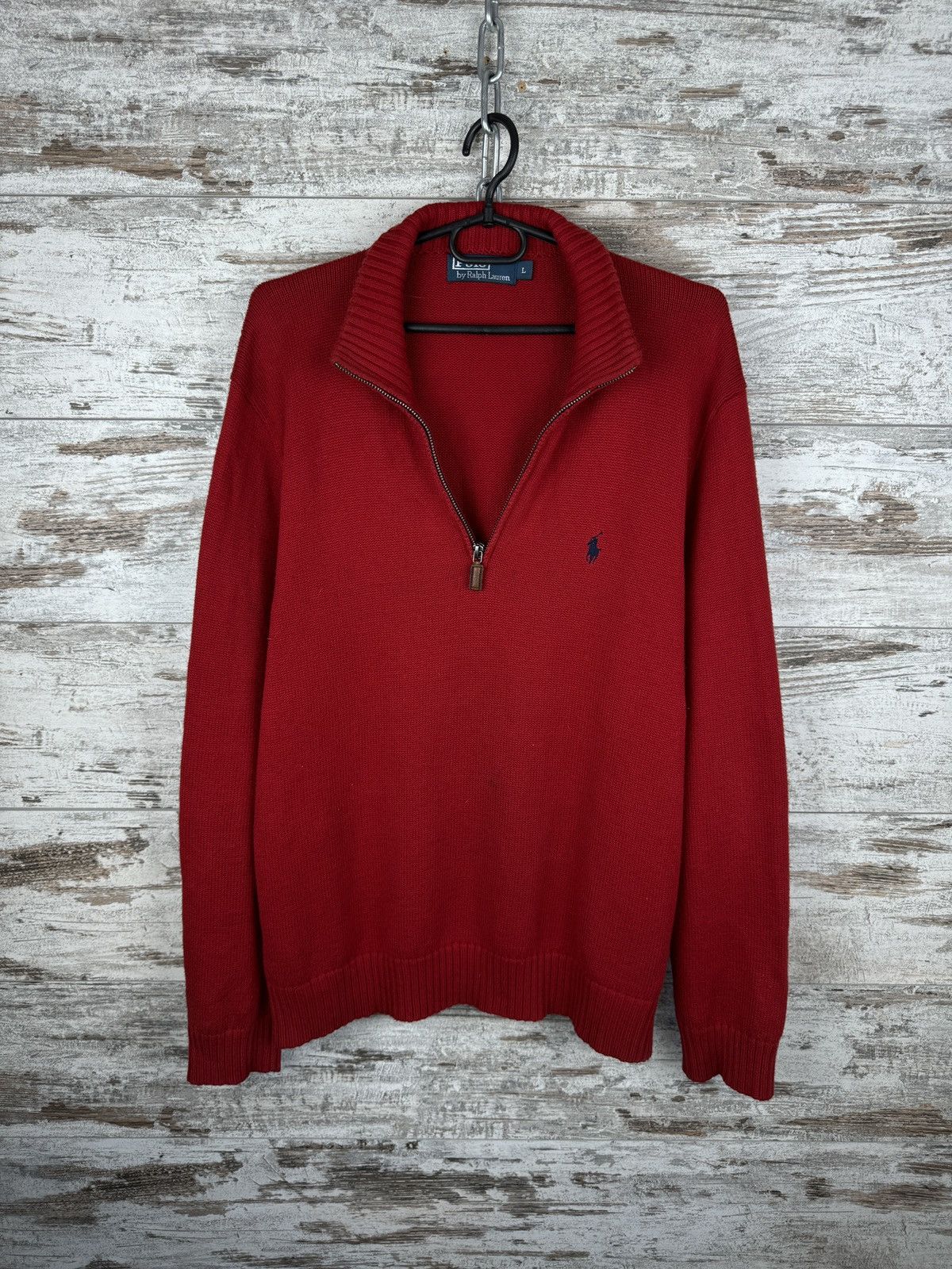 Polo Ralph Lauren × Vintage Mens Vintage Polo Ralph Lauren 1/3 zip sweater knitwear y2k Size US L / EU 52-54 / 3 - 2 Thumbnail
