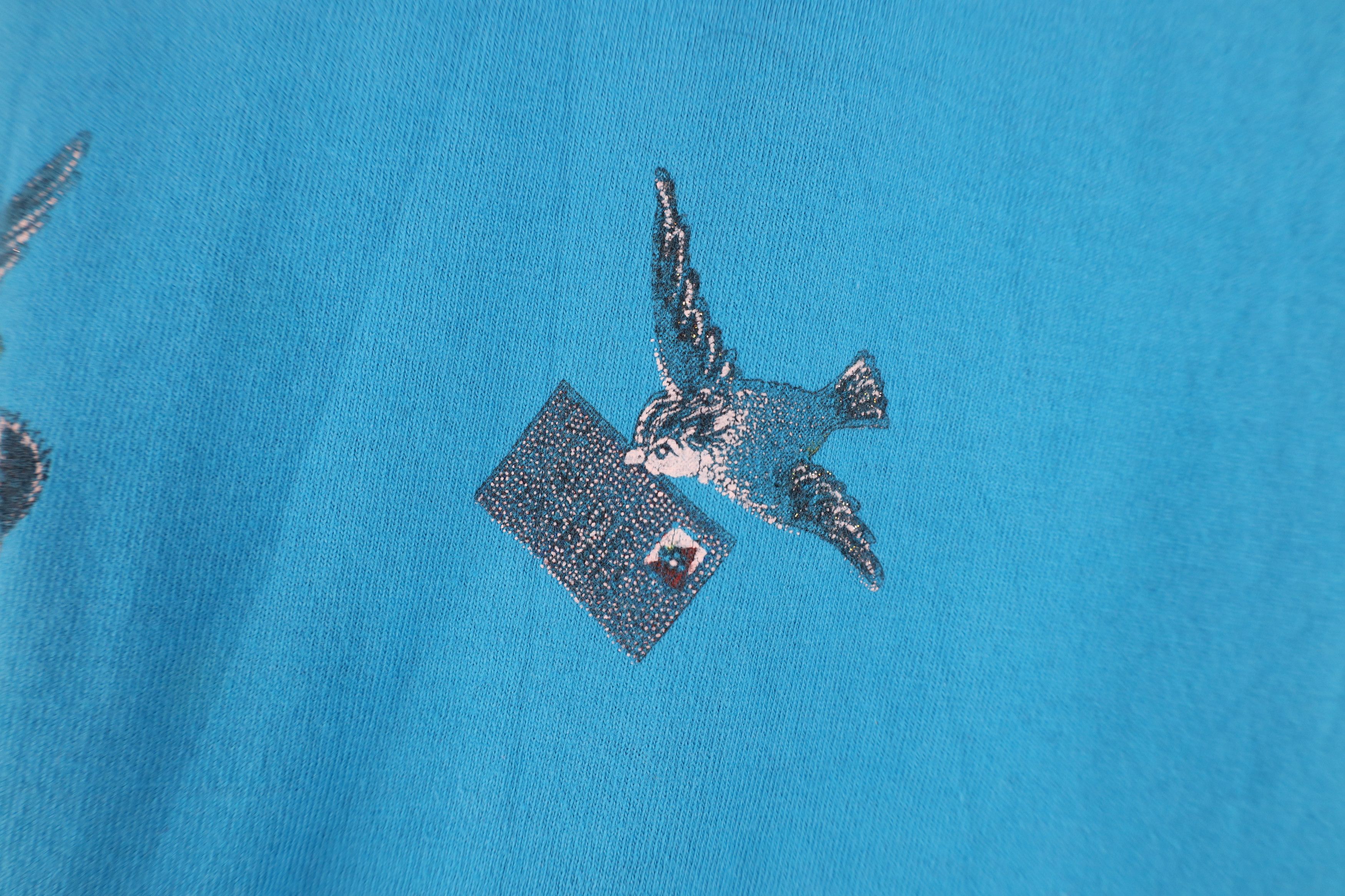 Vintage Vintage 90s Streetwear Mailbox Bird Flower T-Shirt Blue Size XL / US 12-14 / IT 48-50 - 5 Thumbnail