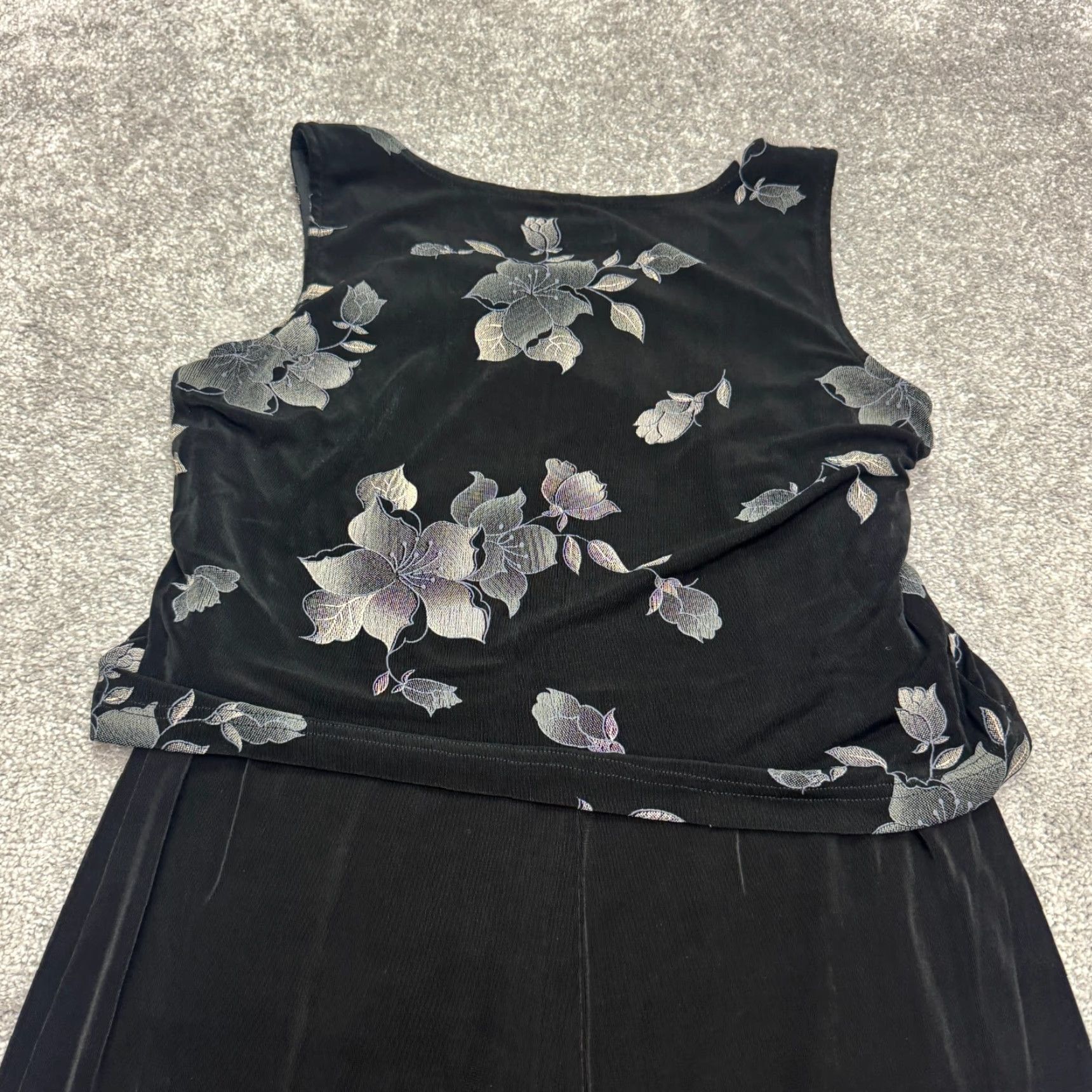 Coldwater Creek Coldwater Creek Velvet Maxi Dress Womens 12 Black Sleeveless Floral Overlay Boho Size XL / US 12-14 / IT 48-50 - 3 Thumbnail