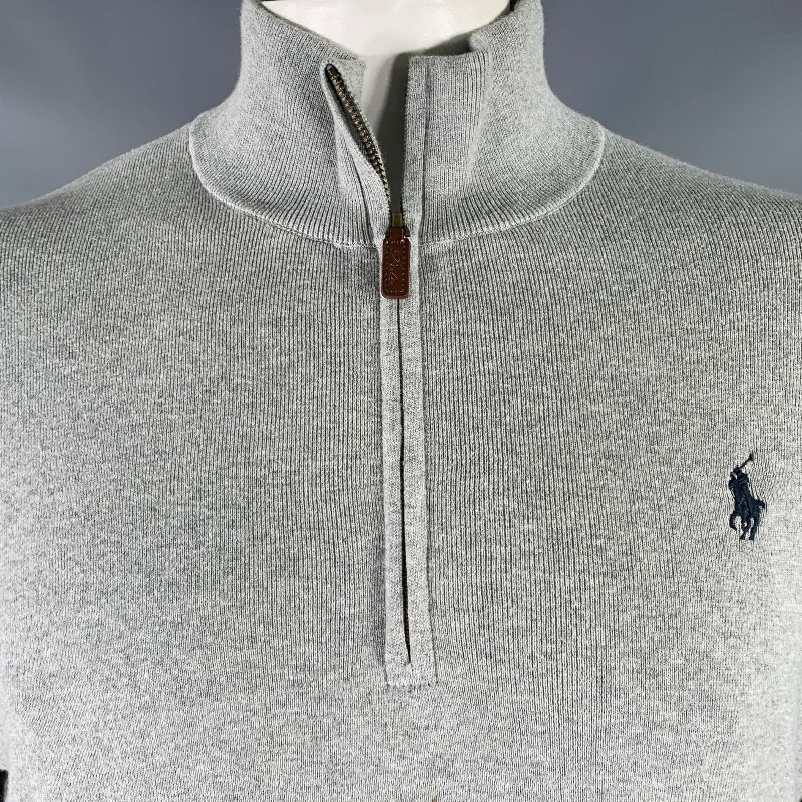 Polo Ralph Lauren Size L Grey Heather Cotton 1/4 Zip Pullover Size US L / EU 52-54 / 3 - 2 Thumbnail