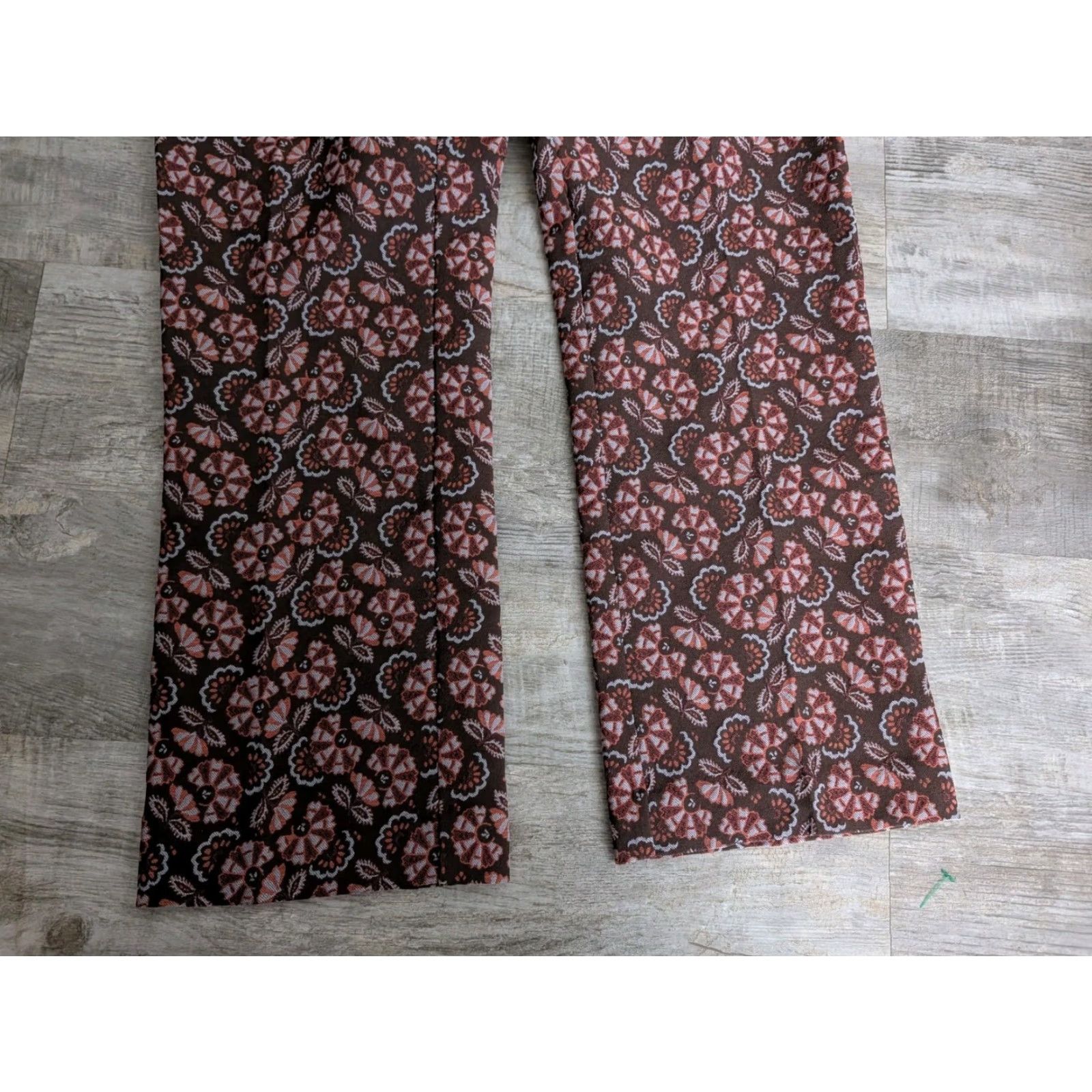 Anthropologie NWT Anthropologie The Essential Slim Paisley Jacquard Pant Size 14 Brown Motif Women Pants Size 36" / US 14 / IT 50 - 5 Thumbnail