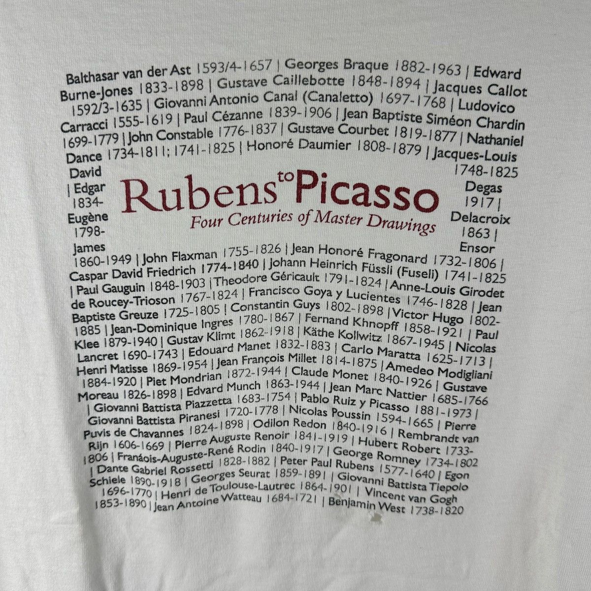 Vintage 90s Rubens to Picasso Four Centuries Master Drawings Art Tee Size US XL / EU 56 / 4 - 3 Thumbnail