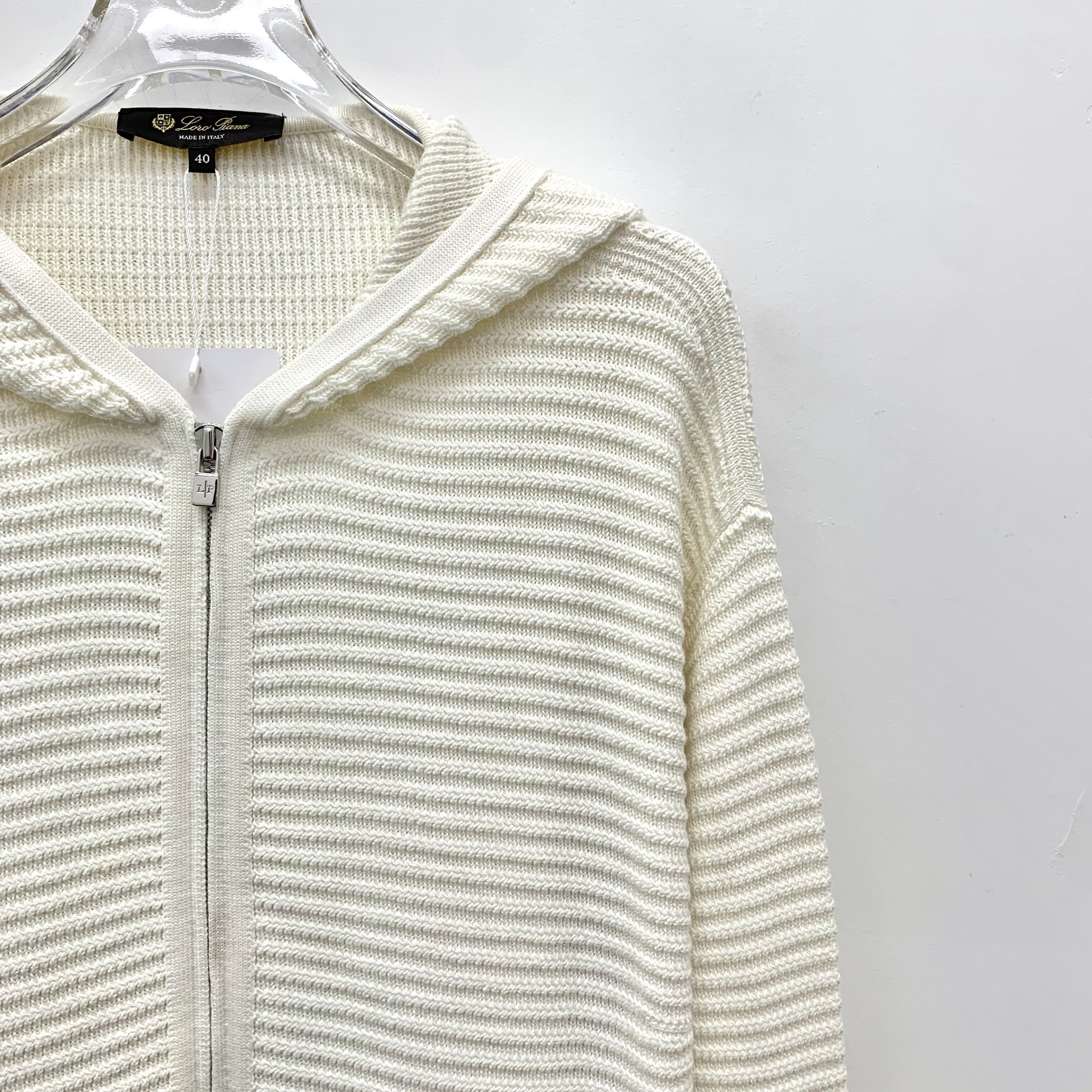 Loro Piana Loro Piana Ribbed Silk Zip Hoodie Size US XXS / EU 40 - 5 Thumbnail