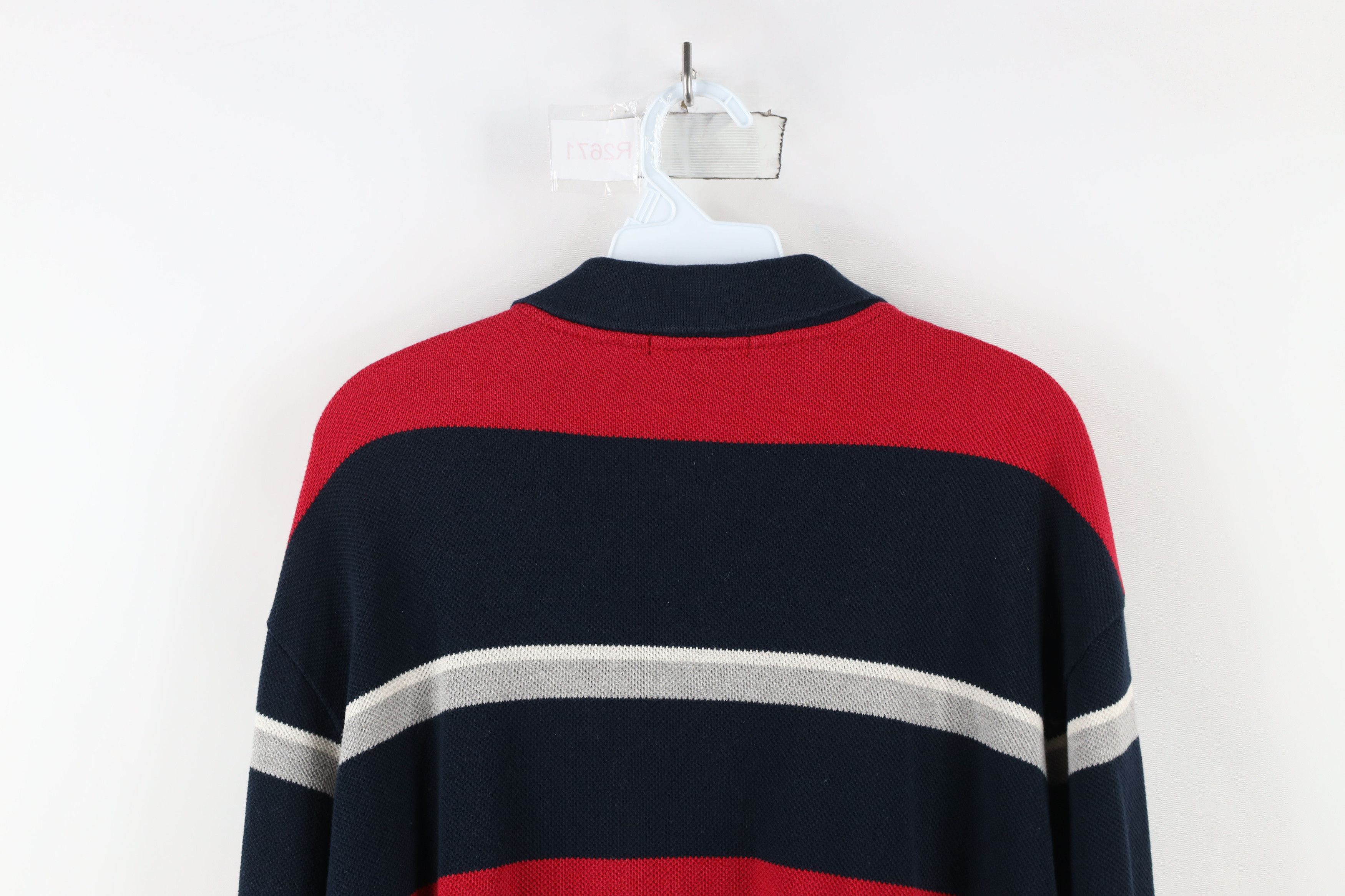 Nautica × Vintage Vintage 90s Nautica Thermal Waffle Knit Long Sleeve Polo Size US L / EU 52-54 / 3 - 11 Thumbnail