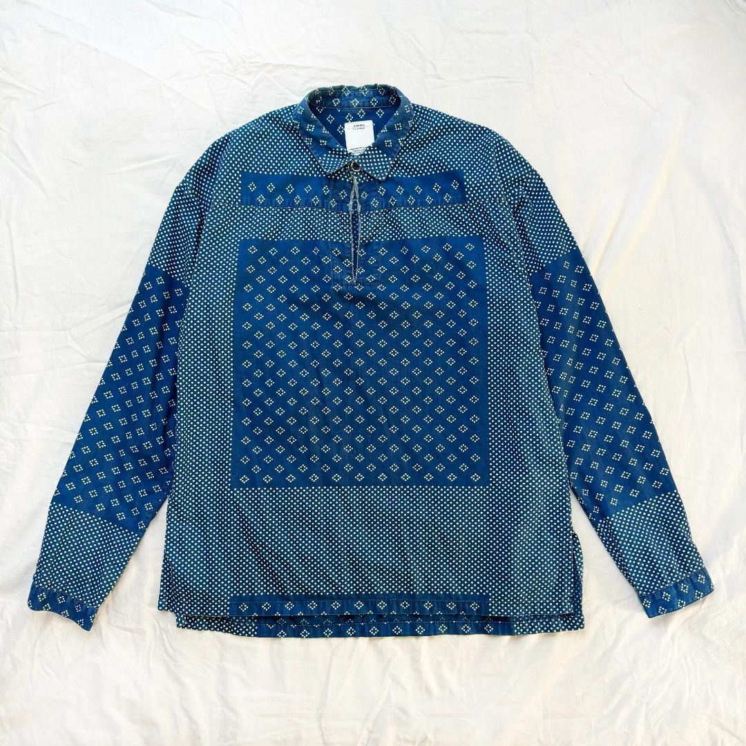 visvim KERCHIEF DOTS TUNIC SHIRTS サイズ1 Visvim visvim Kerchief Dots Tunic Shirt - Indigo Blue | Grailed