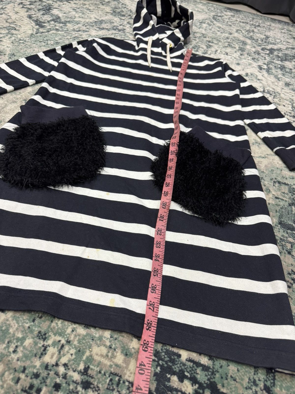 Issey Miyake × mercibeaucoup MERCI EAUCOUP ISSEY MIYAKE FAUX FUR POCKETS STRIPED HOODIE Size US M / EU 48-50 / 2 - 9 Thumbnail