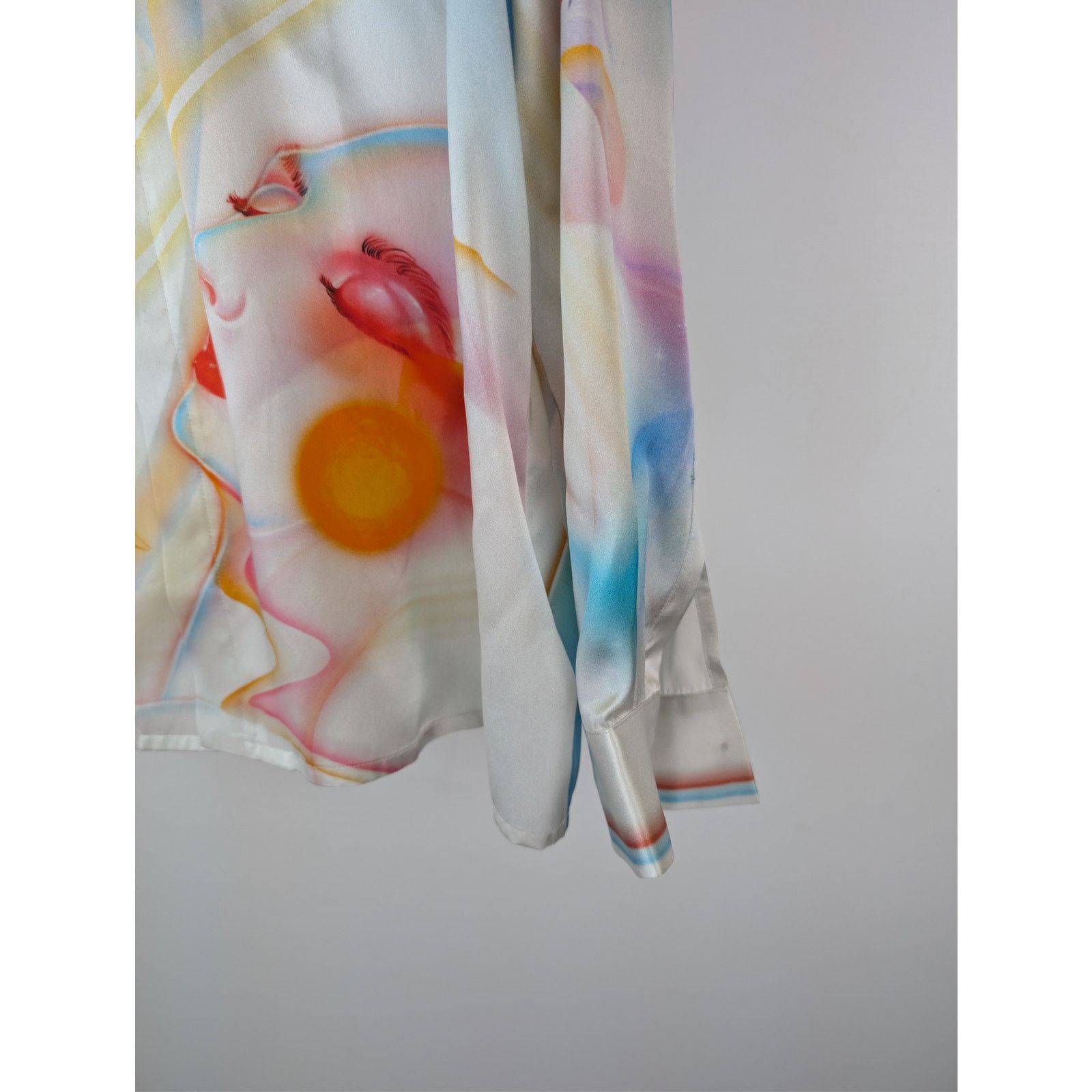 Casablanca o1rshd1 Silk Satin Cuban Collar Long Sleeve Shirt Multicolor Size US XL / EU 56 / 4 - 5 Thumbnail