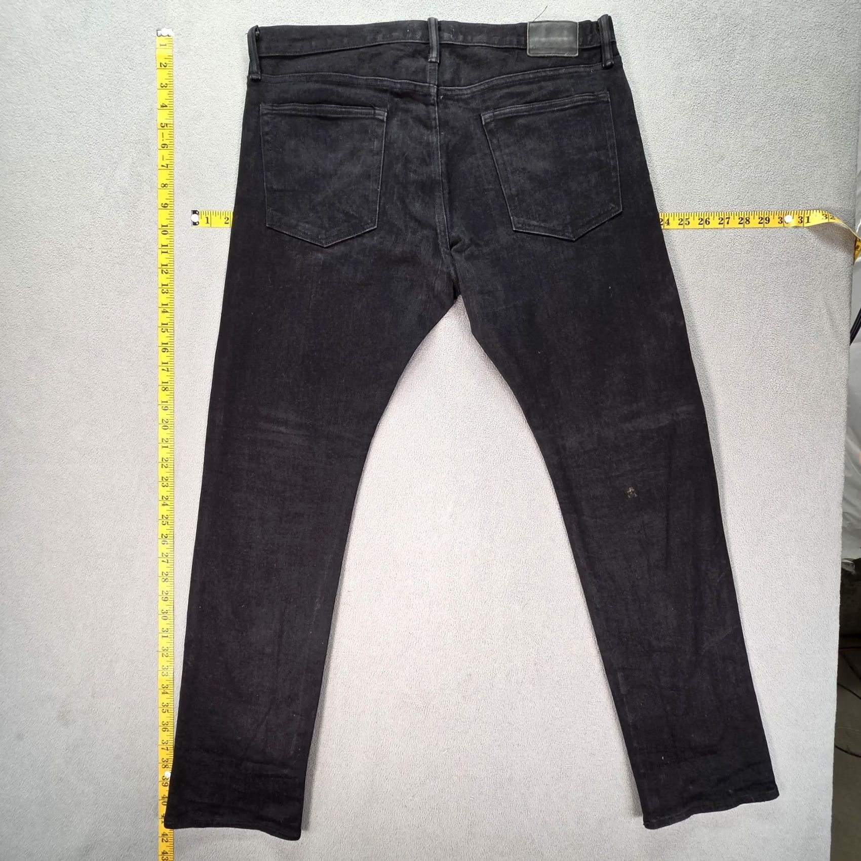 Gap Gap Jeans Mens Selvedge 34x30 Black Slim Straight Kaihara Denim Size US 34 / EU 50 - 2 Thumbnail